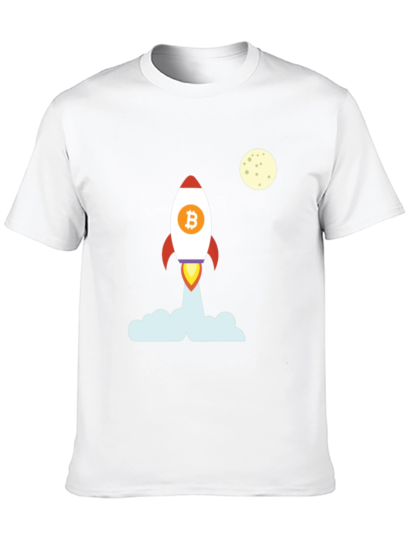 Bitcoin Rocket to the Moon Black T-Shirt