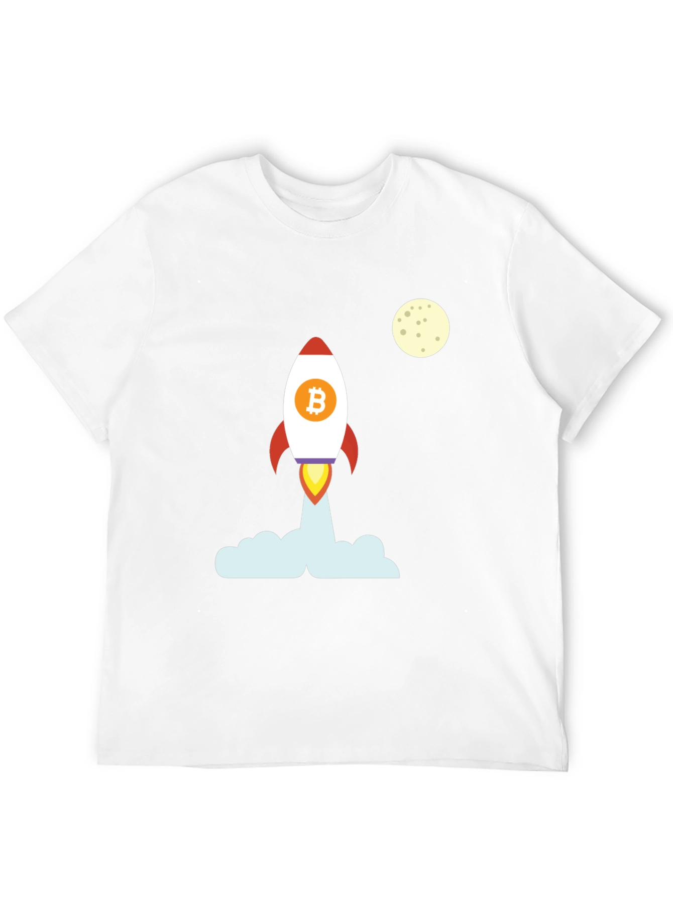 Bitcoin Rocket to the Moon Black T-Shirt