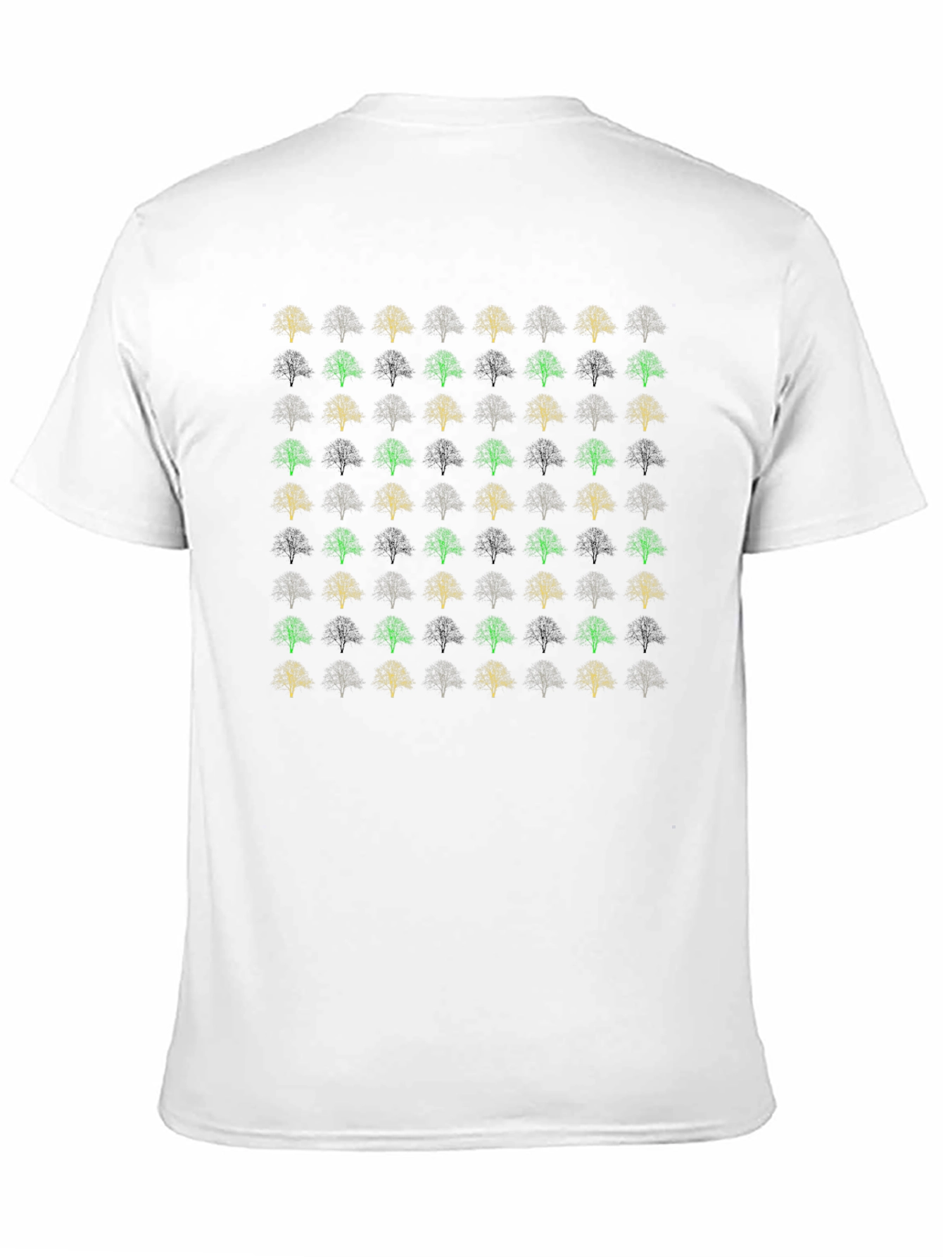 Trendy Tree Pattern Black T-Shirt