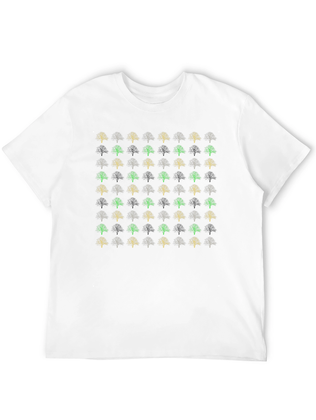 Trendy Tree Pattern Black T-Shirt
