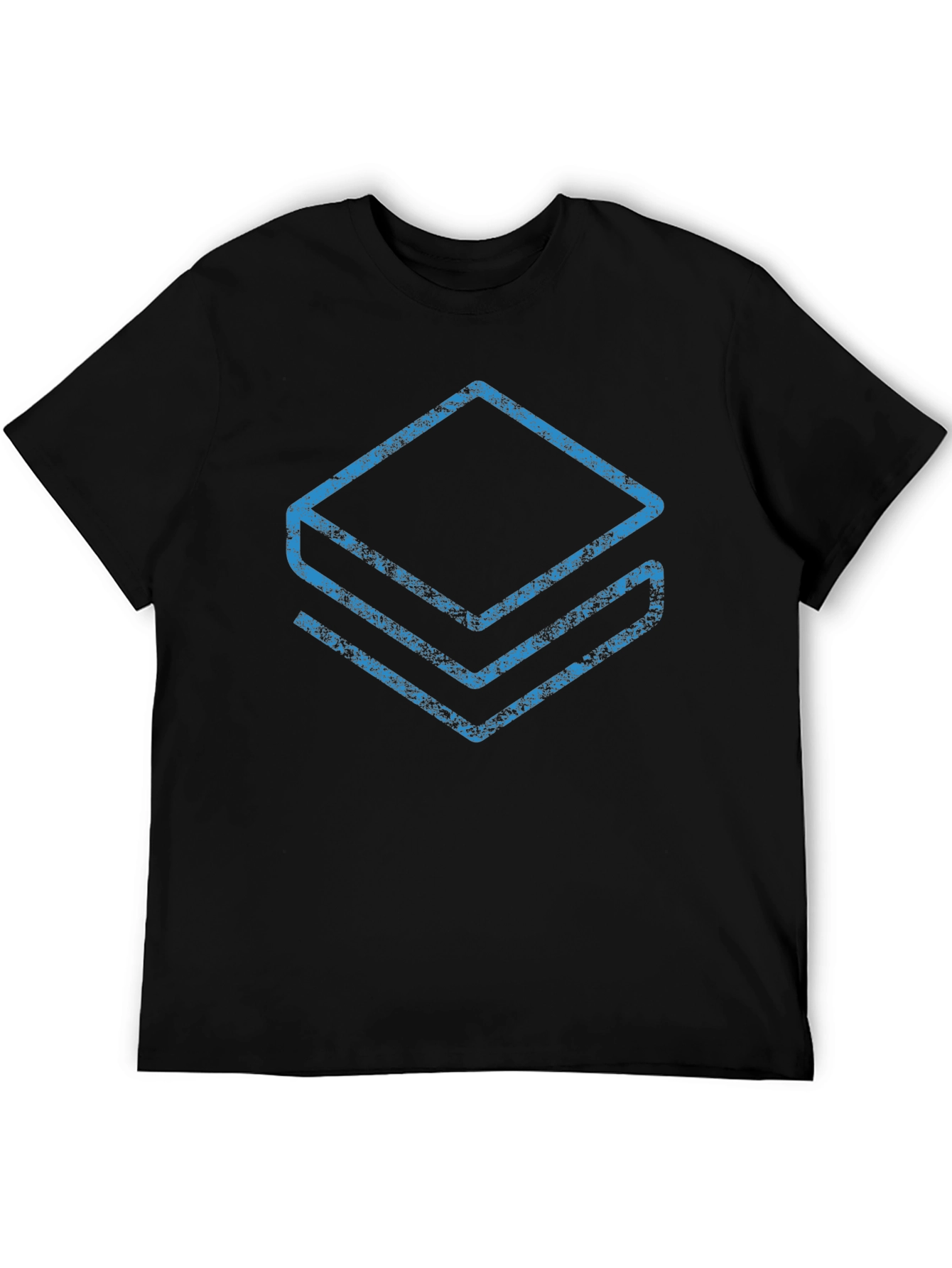 Geometric Layered Graphic Tee - Modern Black T-Shirt
