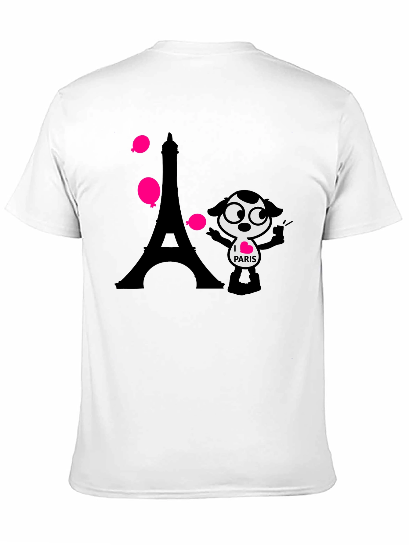 Paris Cartoon Graphic Tee - Black
