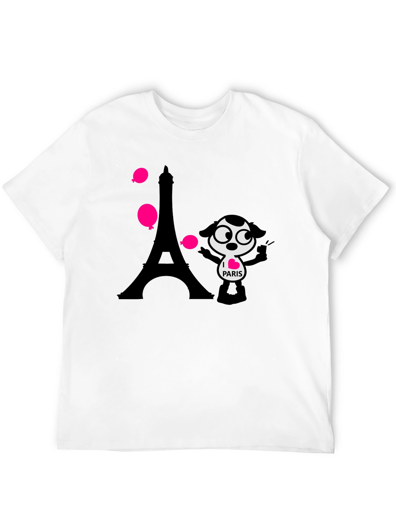 Paris Cartoon Graphic Tee - Black