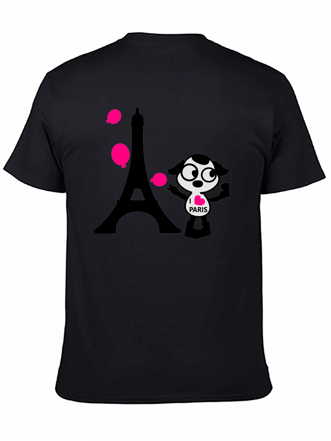 Paris Cartoon Graphic Tee - Black
