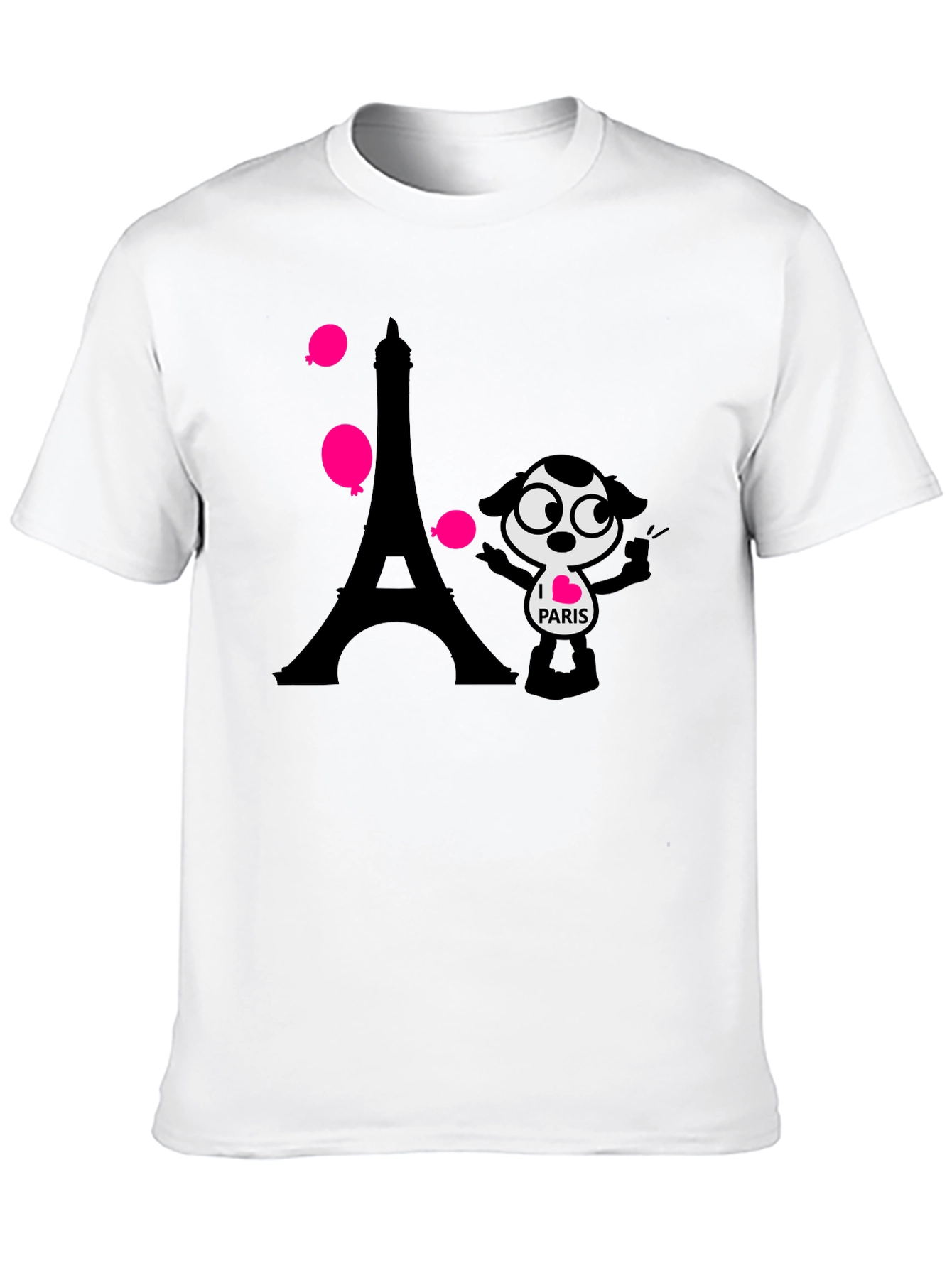 Paris Cartoon Graphic Tee - Black
