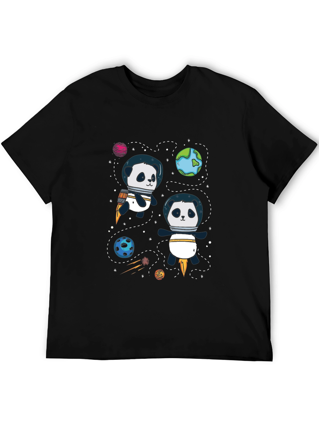 Space Panda T-Shirt - Cute Cartoon Graphic Tee