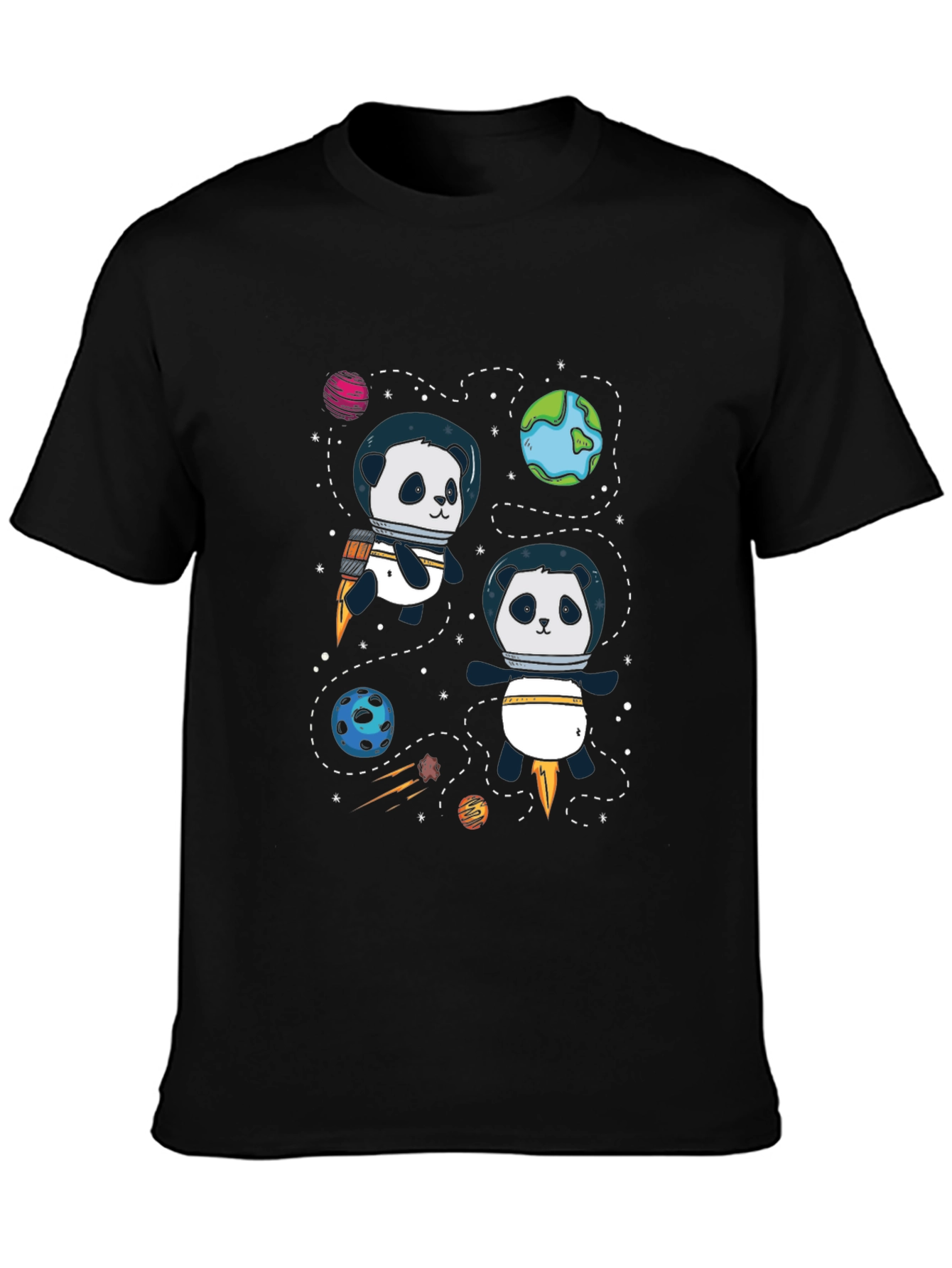 Space Panda T-Shirt - Cute Cartoon Graphic Tee