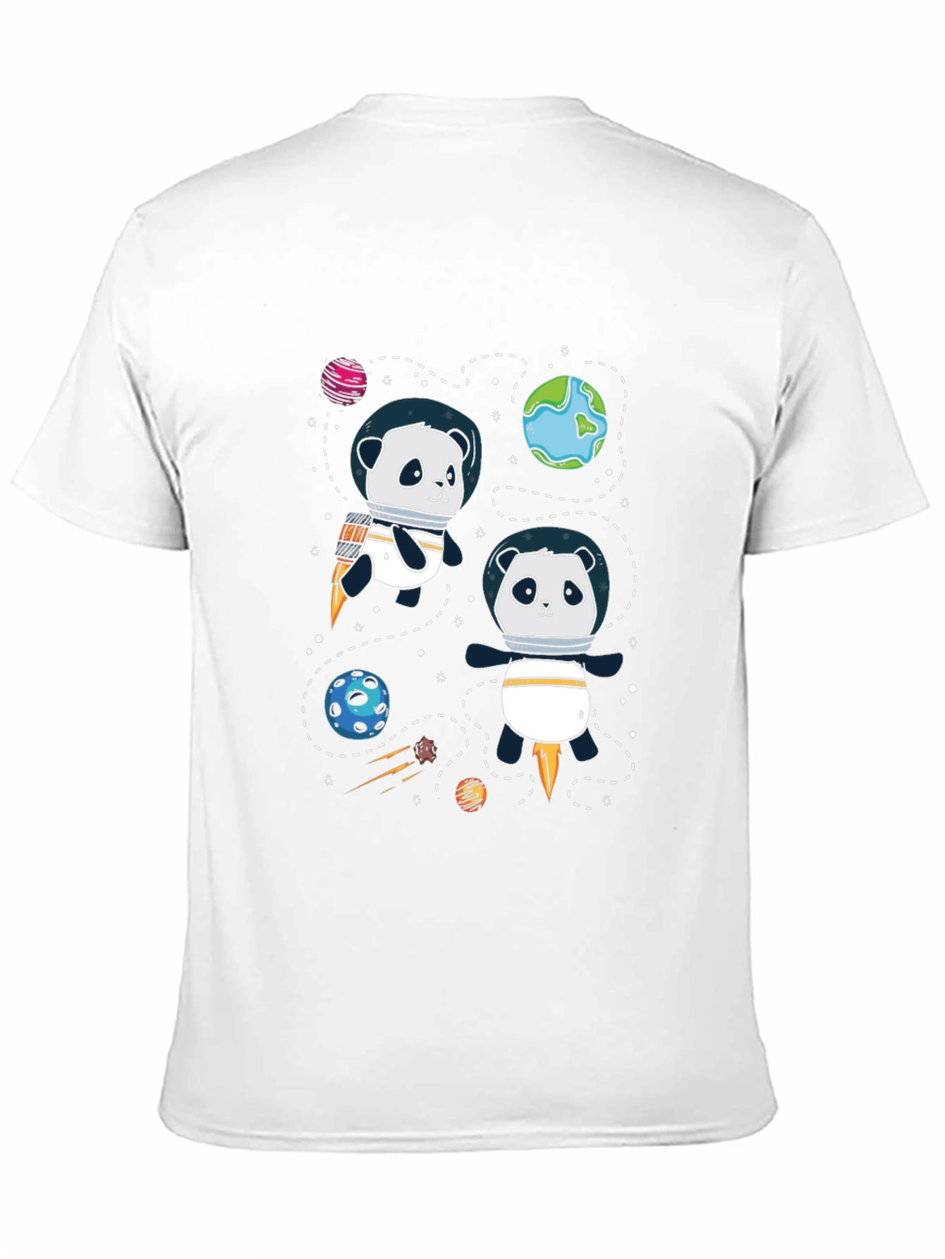 Space Panda T-Shirt - Cute Cartoon Graphic Tee