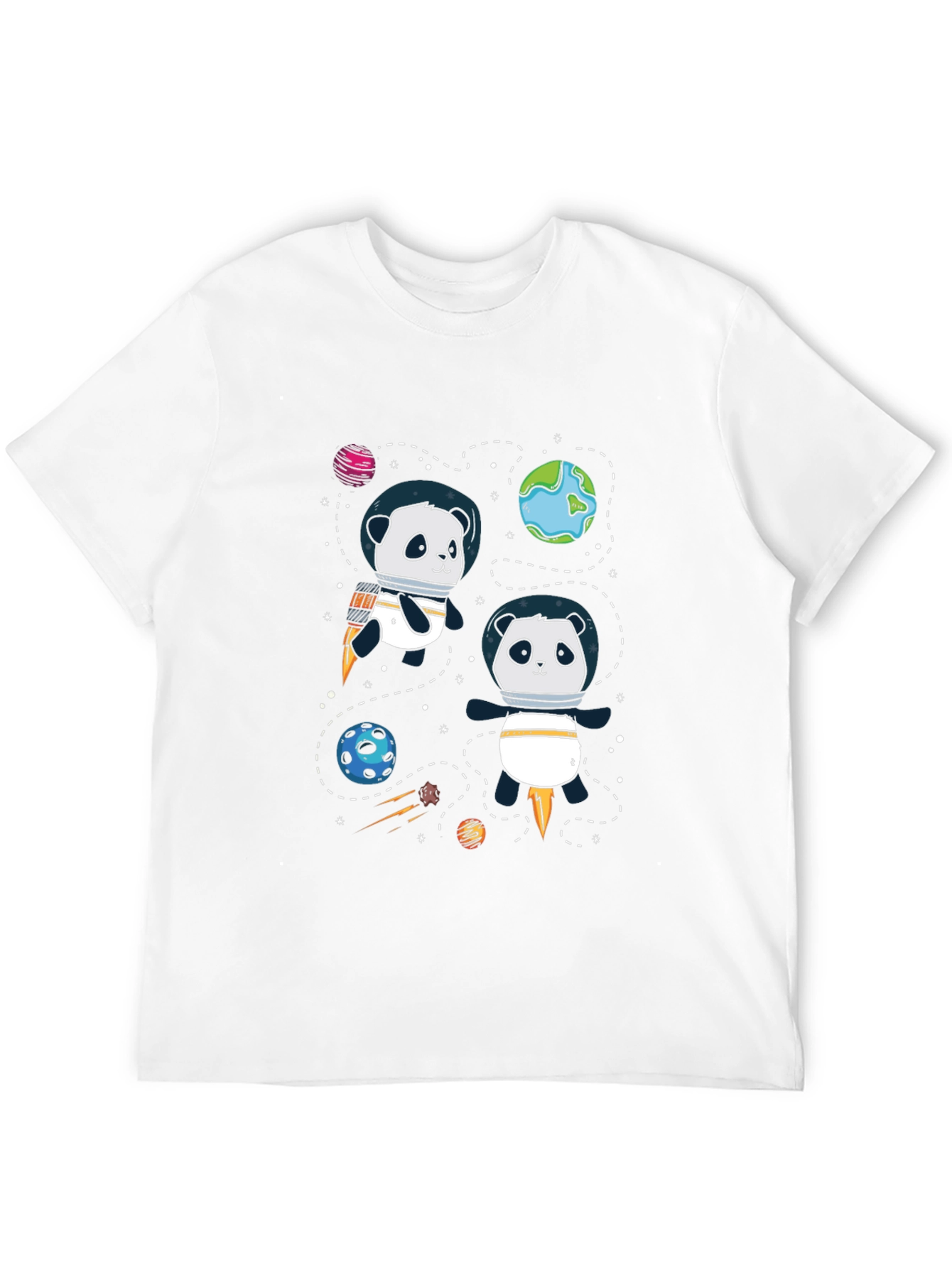 Space Panda T-Shirt - Cute Cartoon Graphic Tee