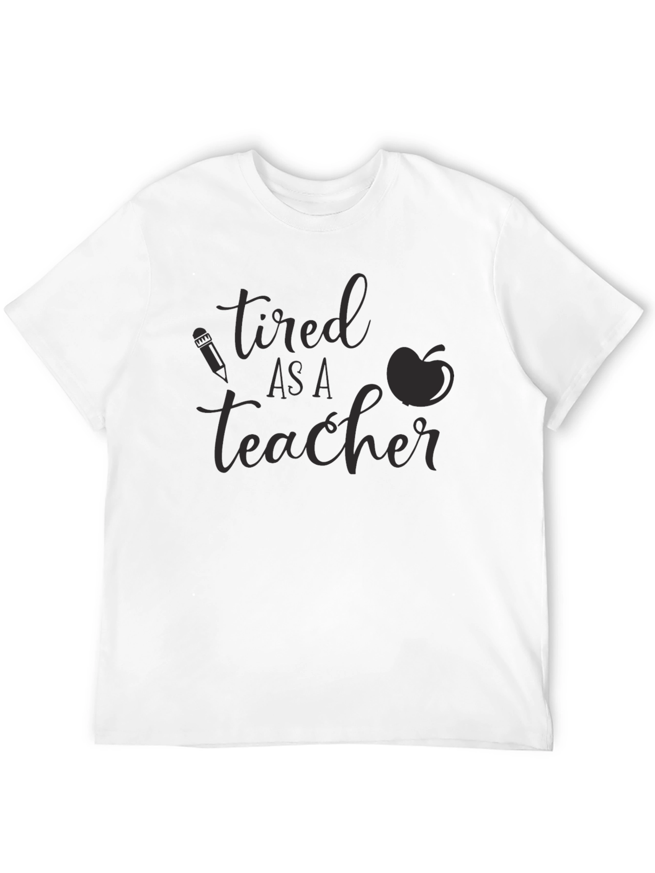 Tired as a Teacher Black Graphic Tee