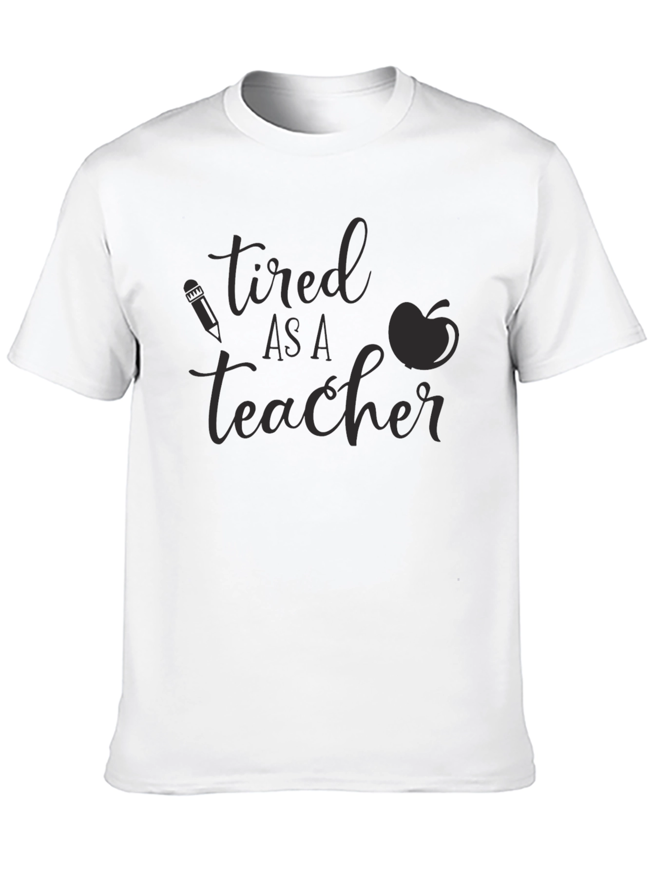 Tired as a Teacher Black Graphic Tee