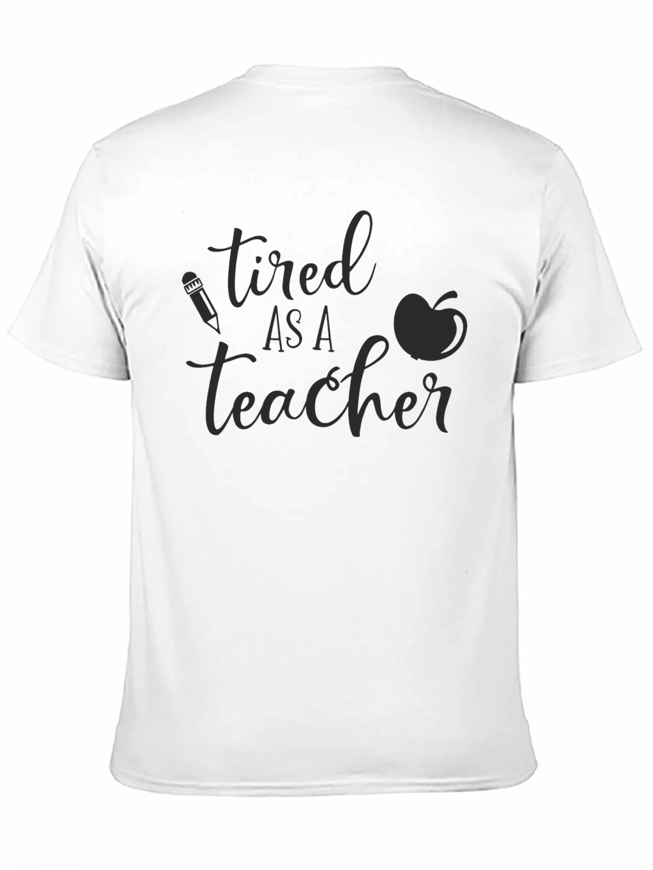 Tired as a Teacher Black Graphic Tee