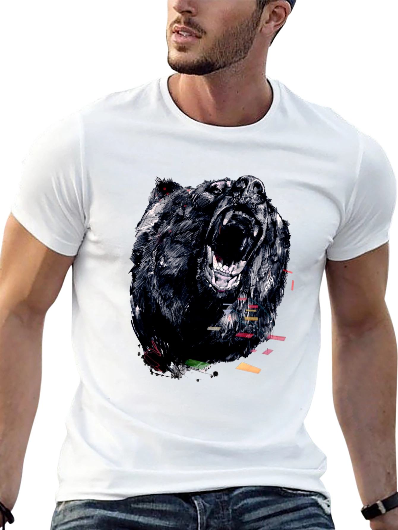 Bear Graphic Tee - Mens Black T-Shirt