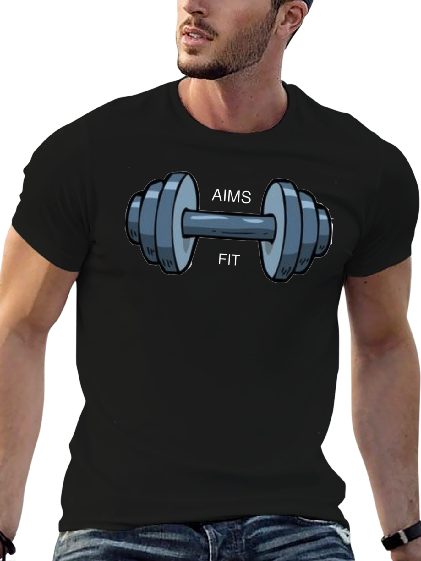 AIMS Fit Black Graphic T-Shirt