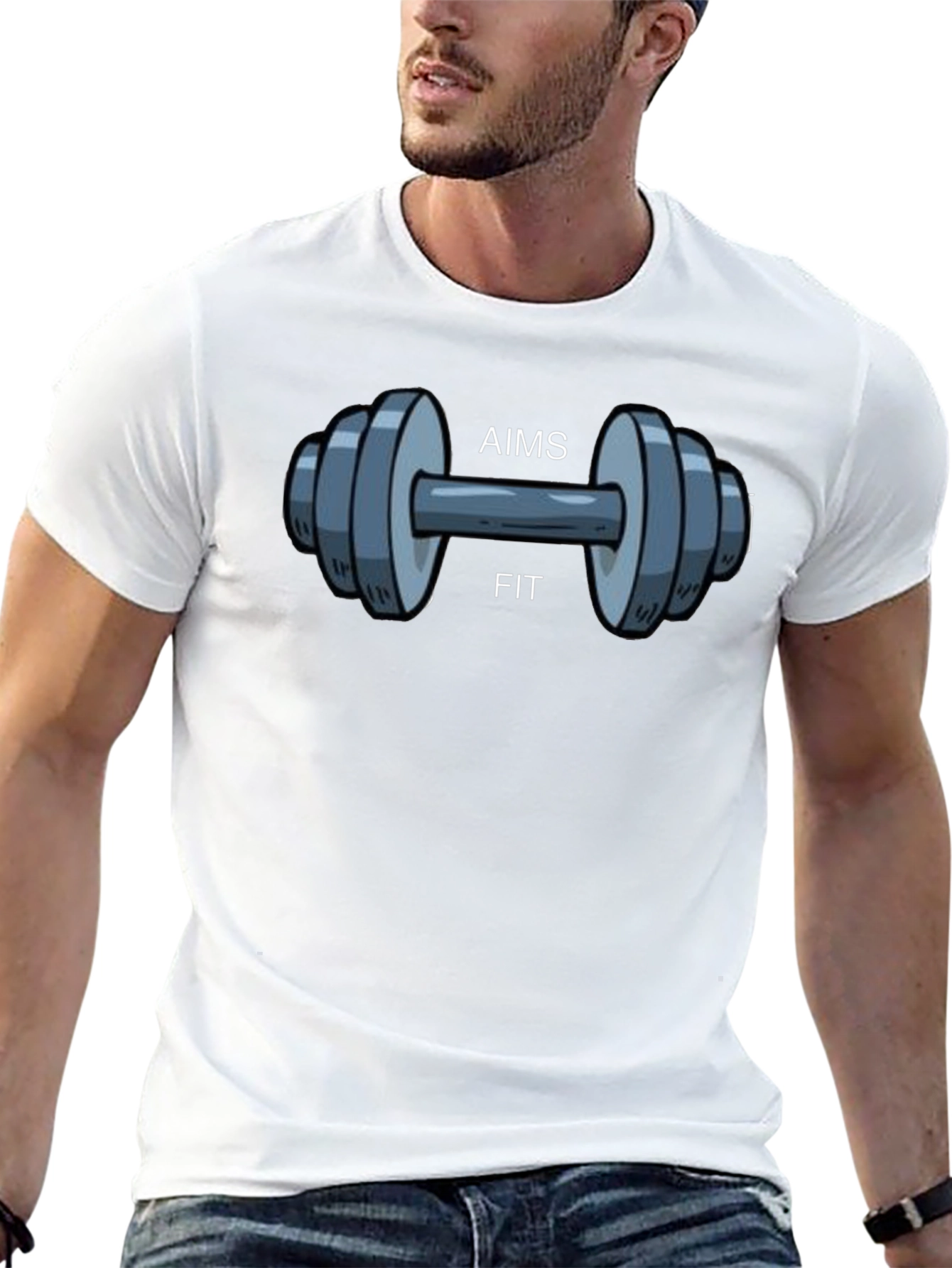 AIMS Fit Black Graphic T-Shirt