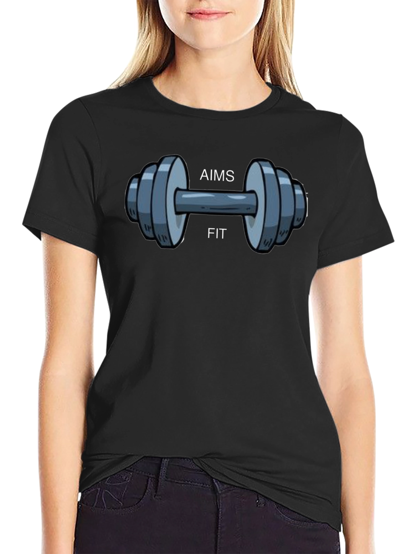 AIMS Fit Black Graphic T-Shirt