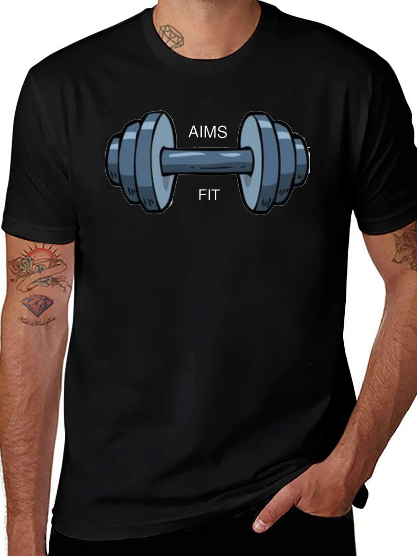 AIMS Fit Black Graphic T-Shirt