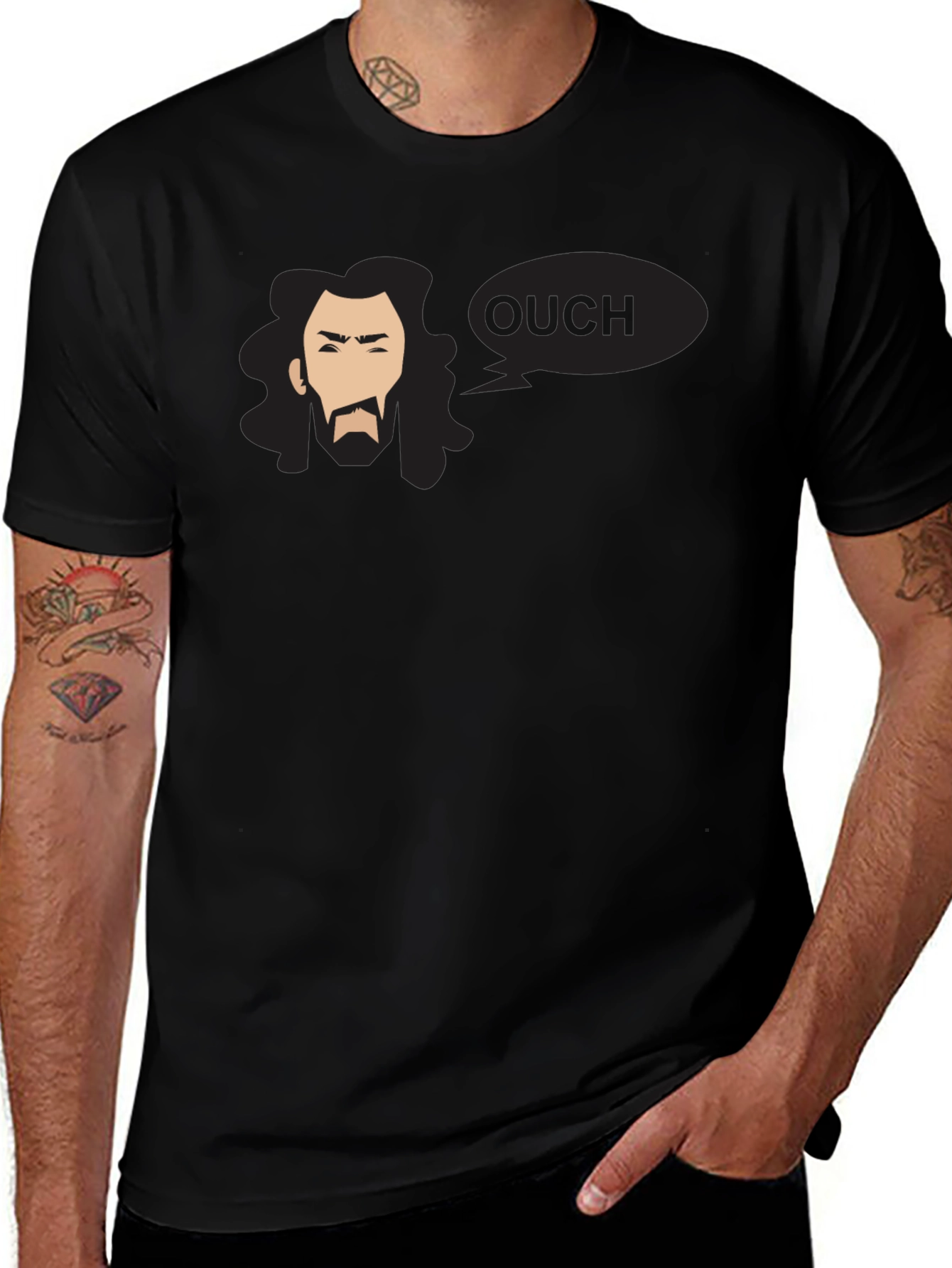 Ouch Graphic Black T-Shirt