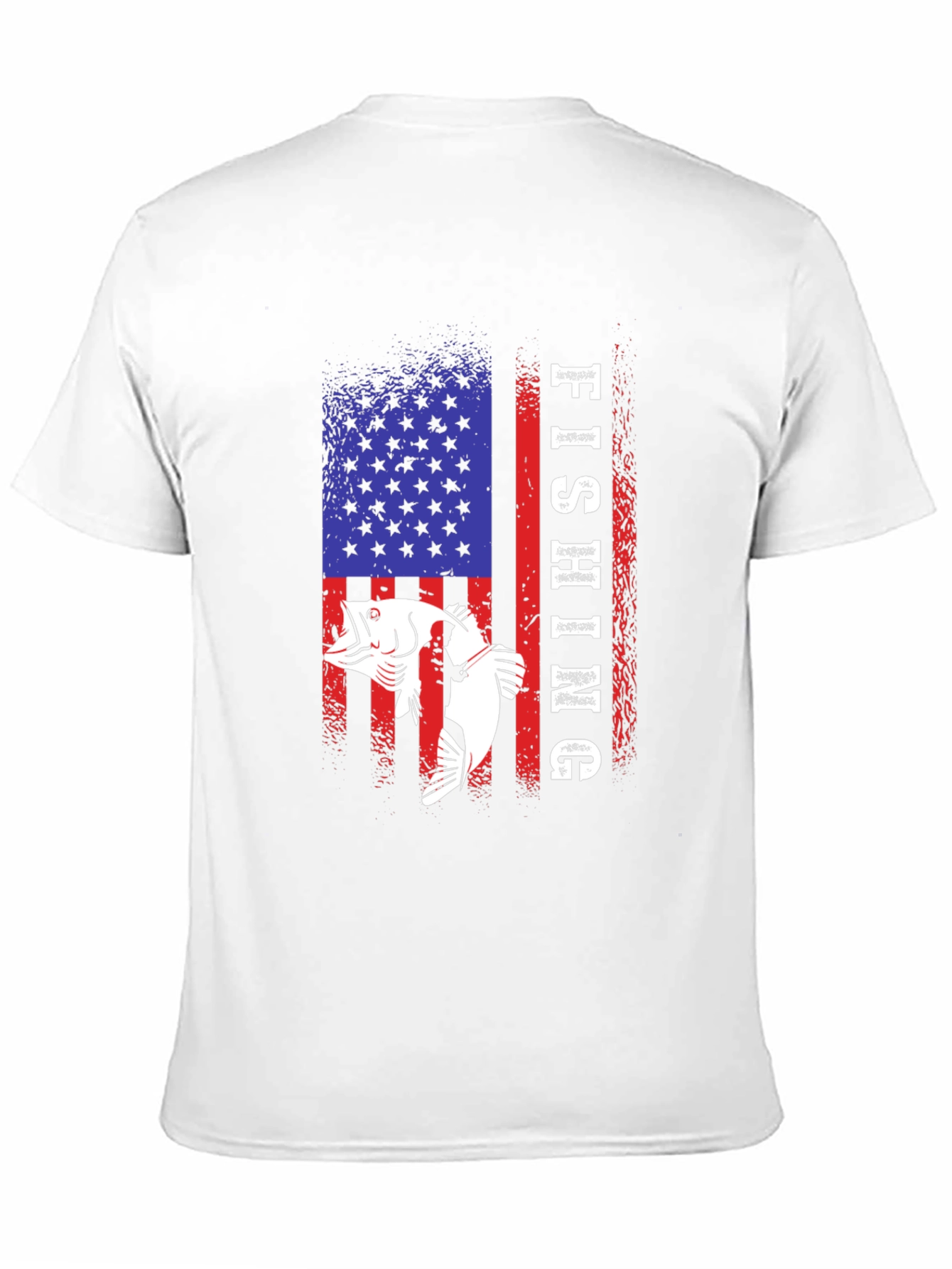 Fishing USA Flag Graphic Tee - Patriotic Angler T-Shirt