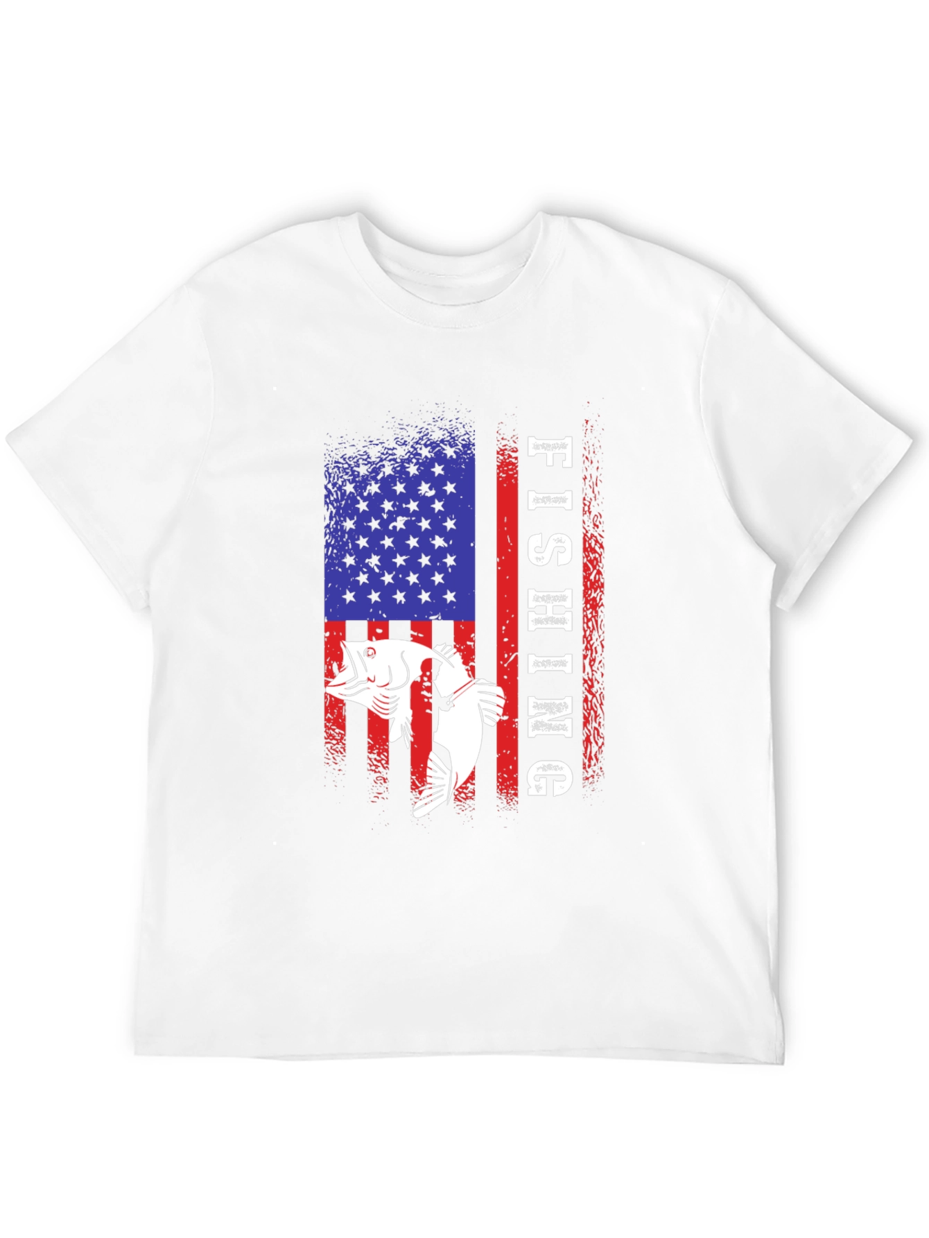Fishing USA Flag Graphic Tee - Patriotic Angler T-Shirt
