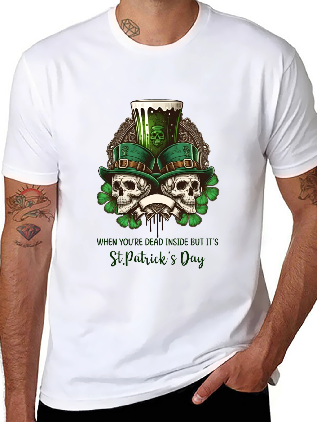St. Patricks Day Skulls T-Shirt