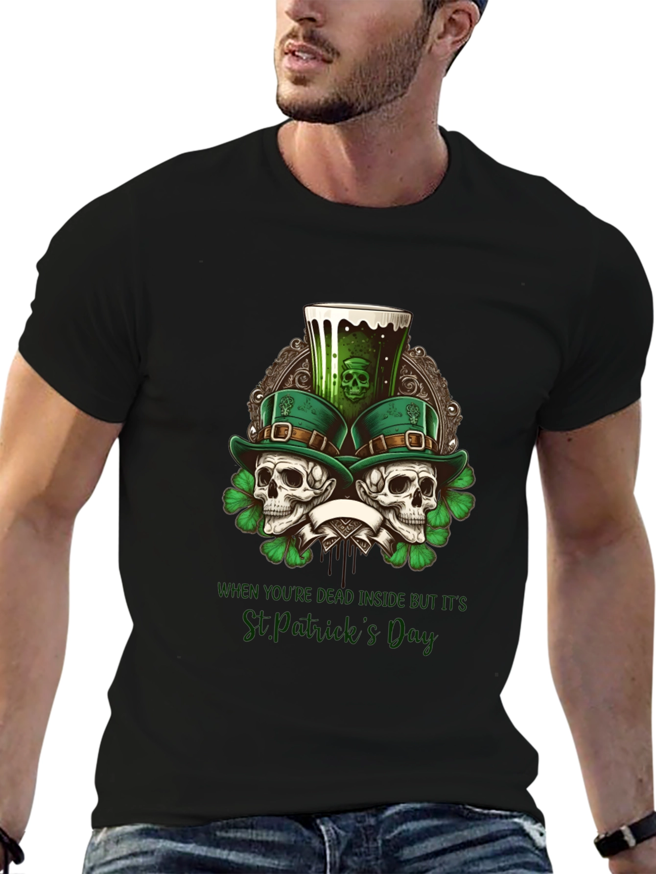 St. Patricks Day Skulls T-Shirt