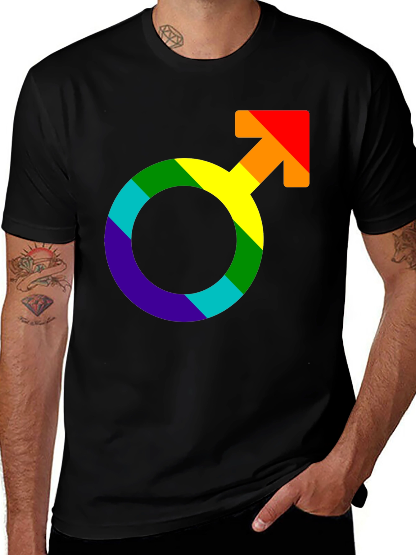 Rainbow Pride Symbol Black T-Shirt