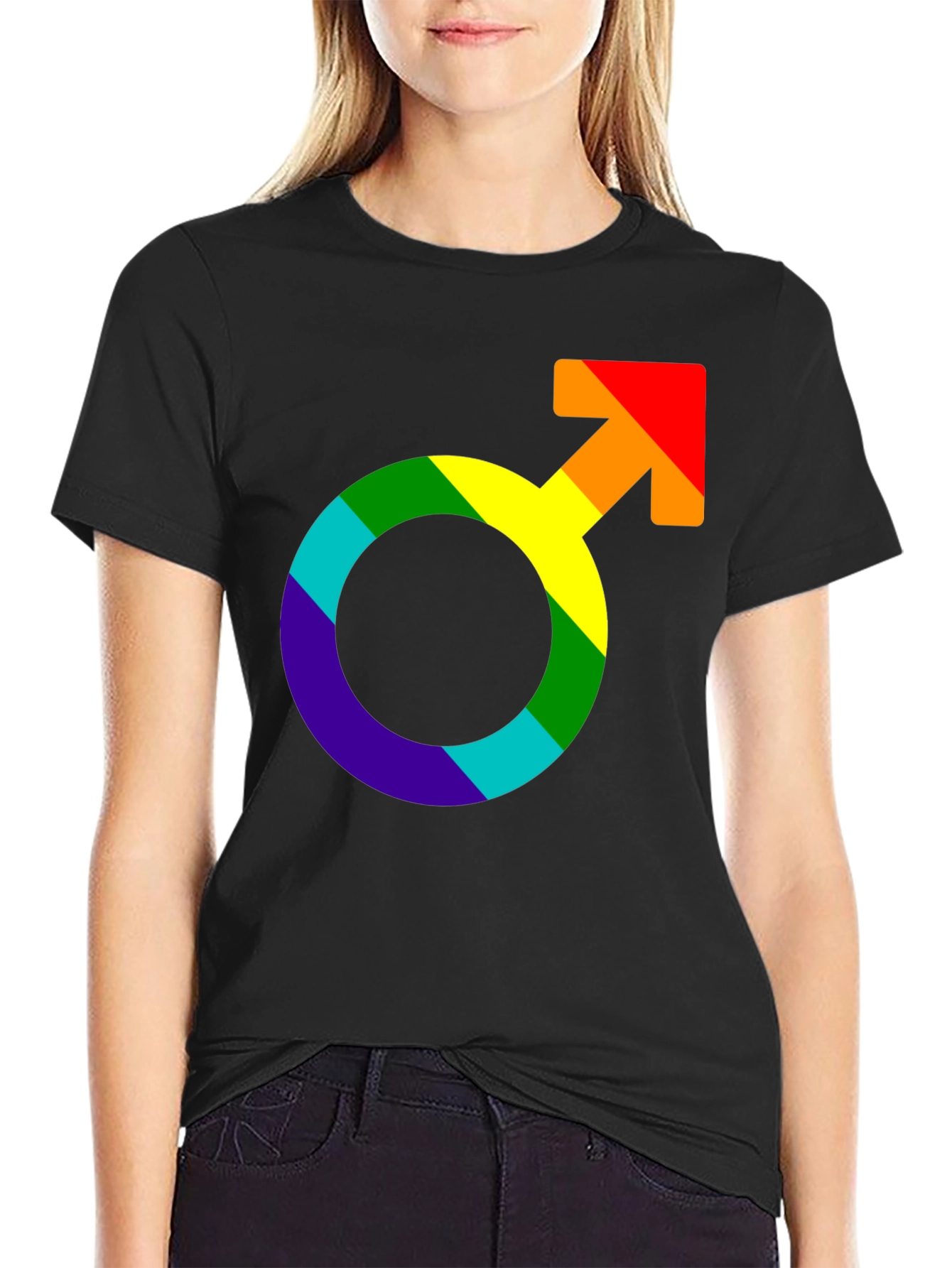 Rainbow Pride Symbol Black T-Shirt