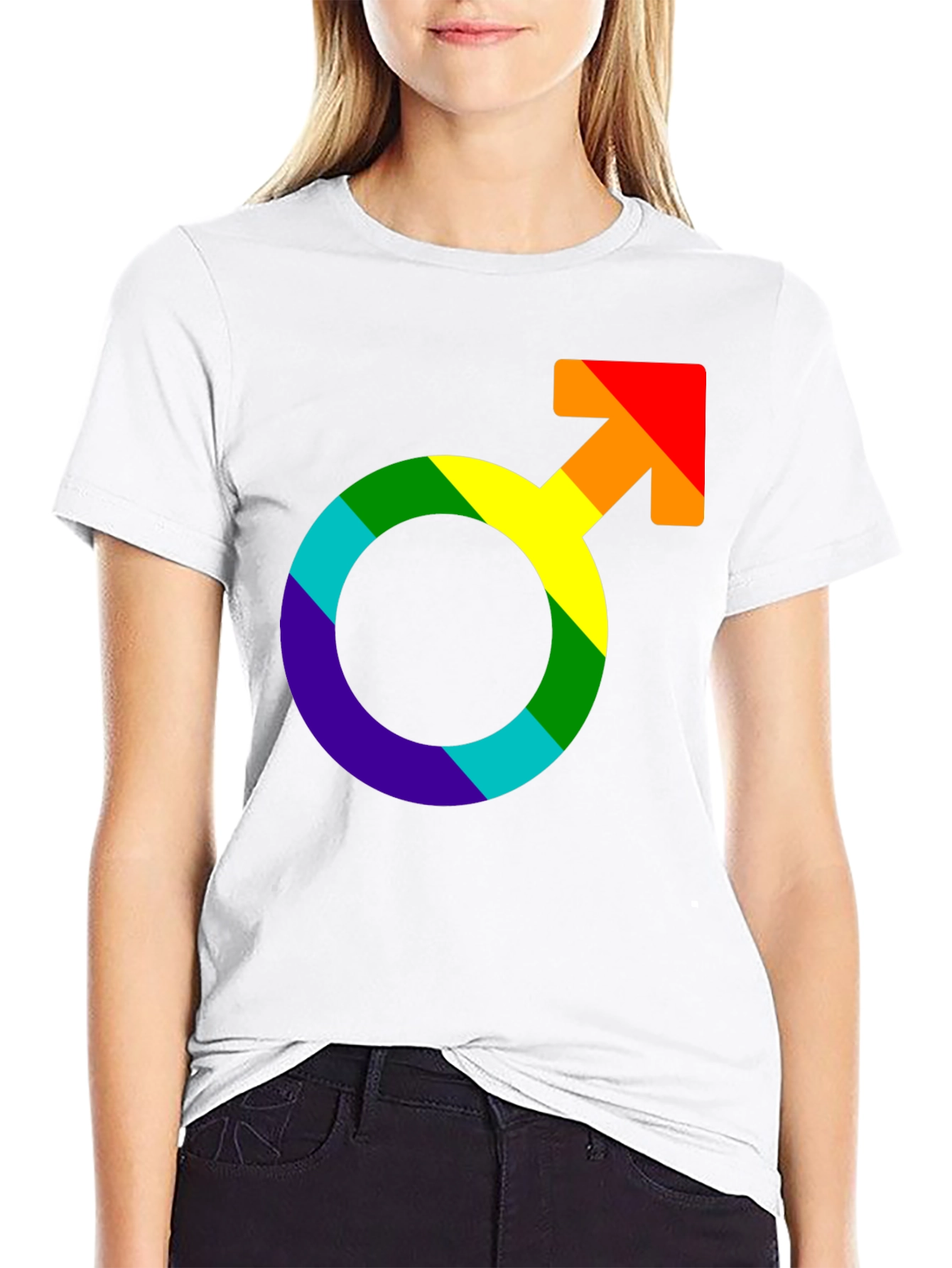 Rainbow Pride Symbol Black T-Shirt
