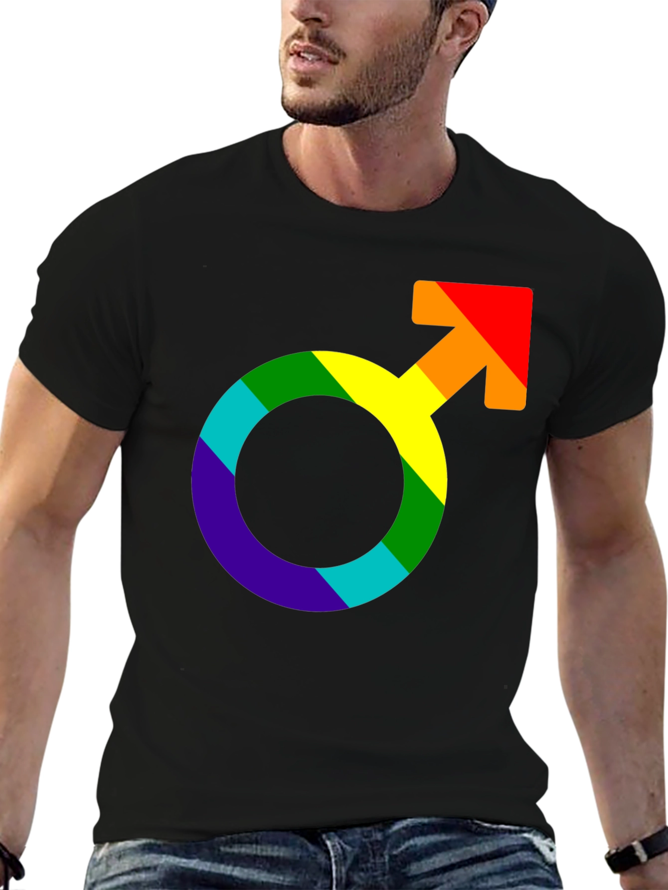 Rainbow Pride Symbol Black T-Shirt