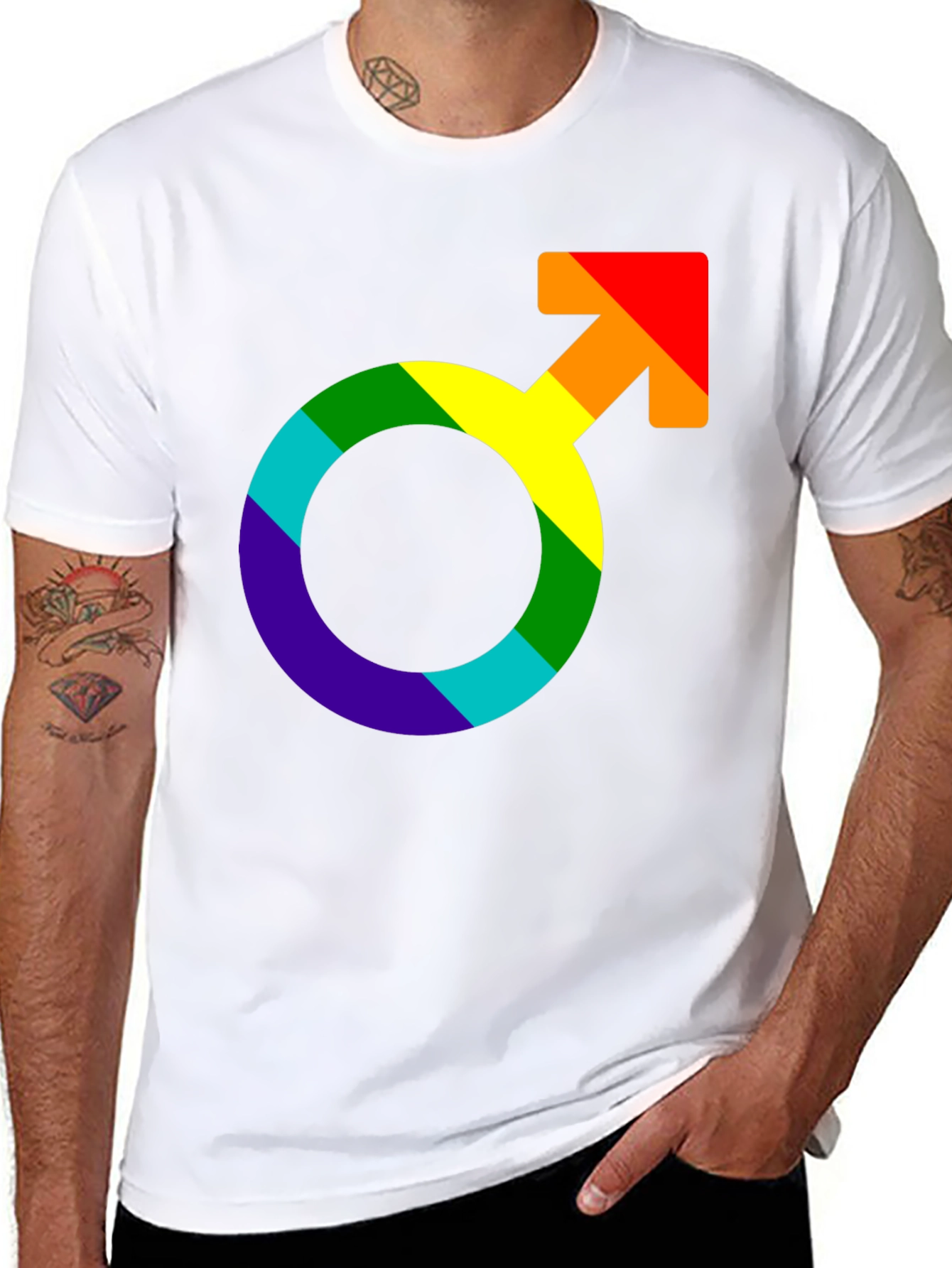 Rainbow Pride Symbol Black T-Shirt