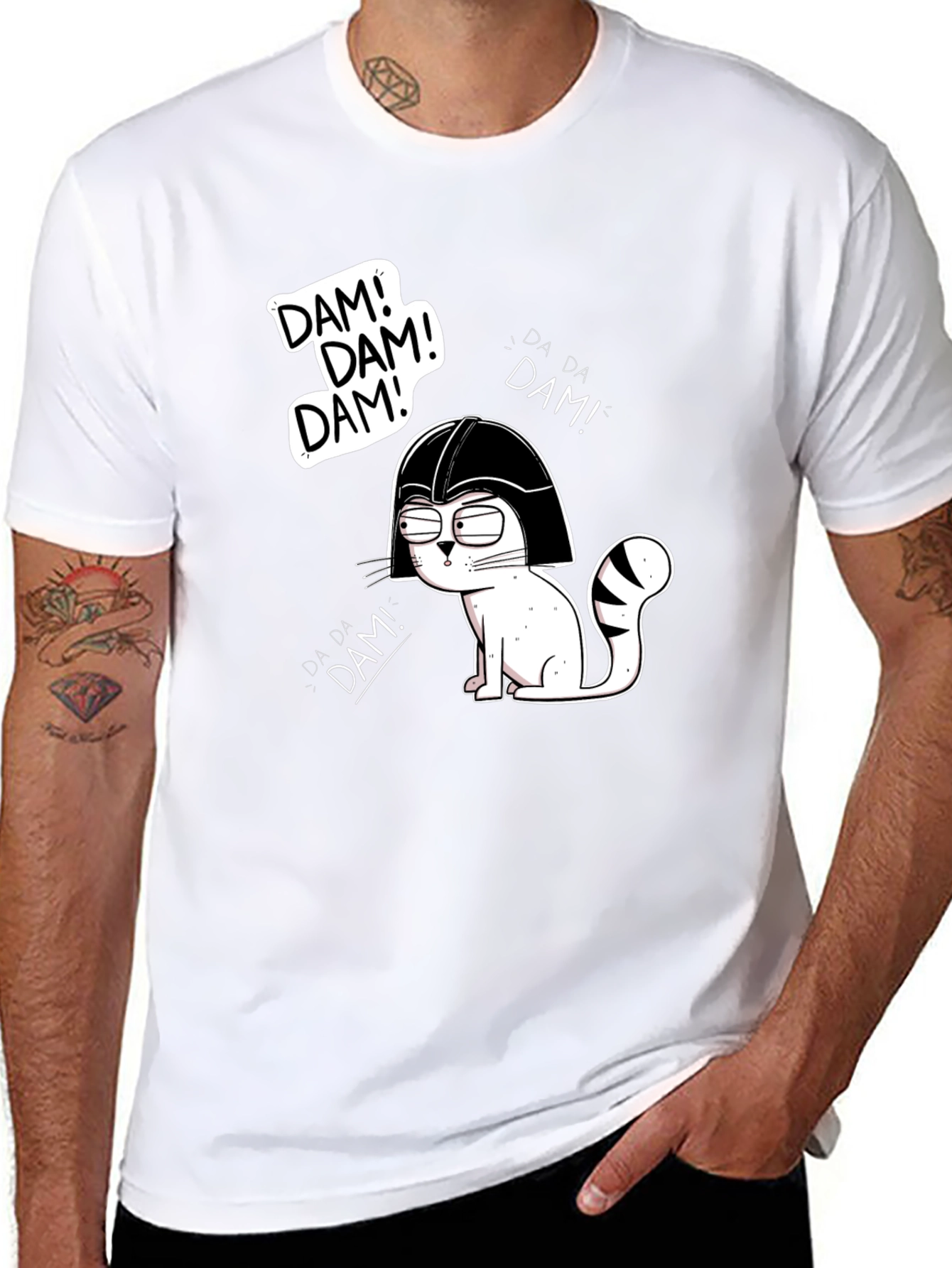 Funny Darth Vader Cat Graphic T-Shirt
