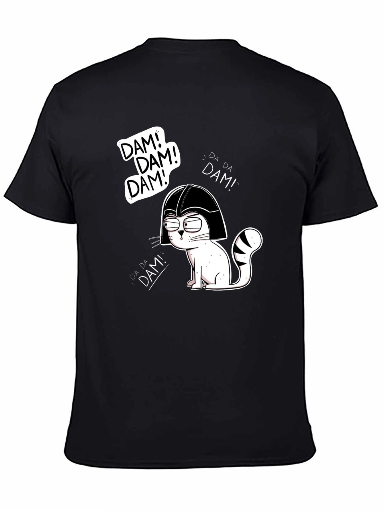 Funny Darth Vader Cat Graphic T-Shirt