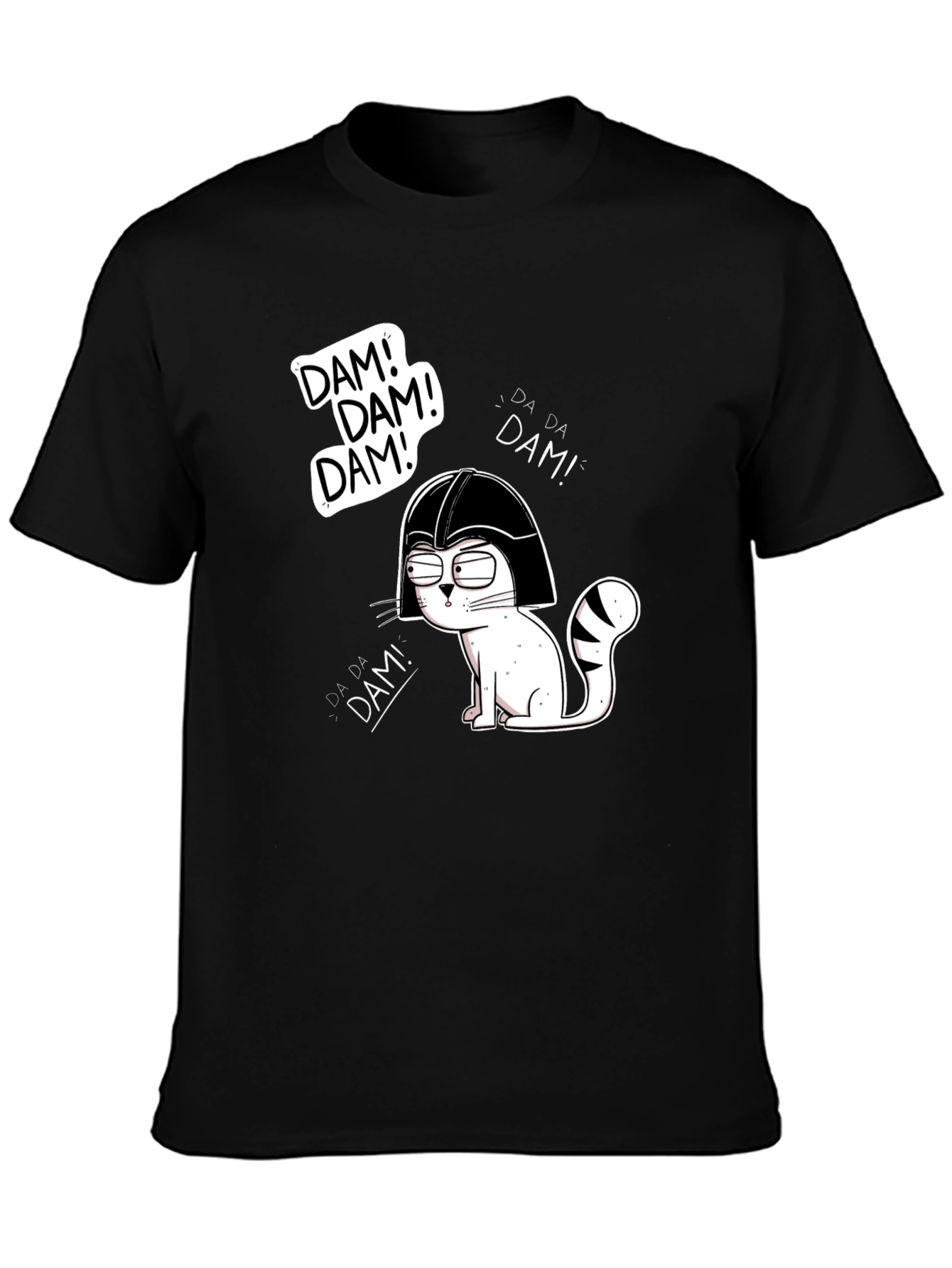 Funny Darth Vader Cat Graphic T-Shirt