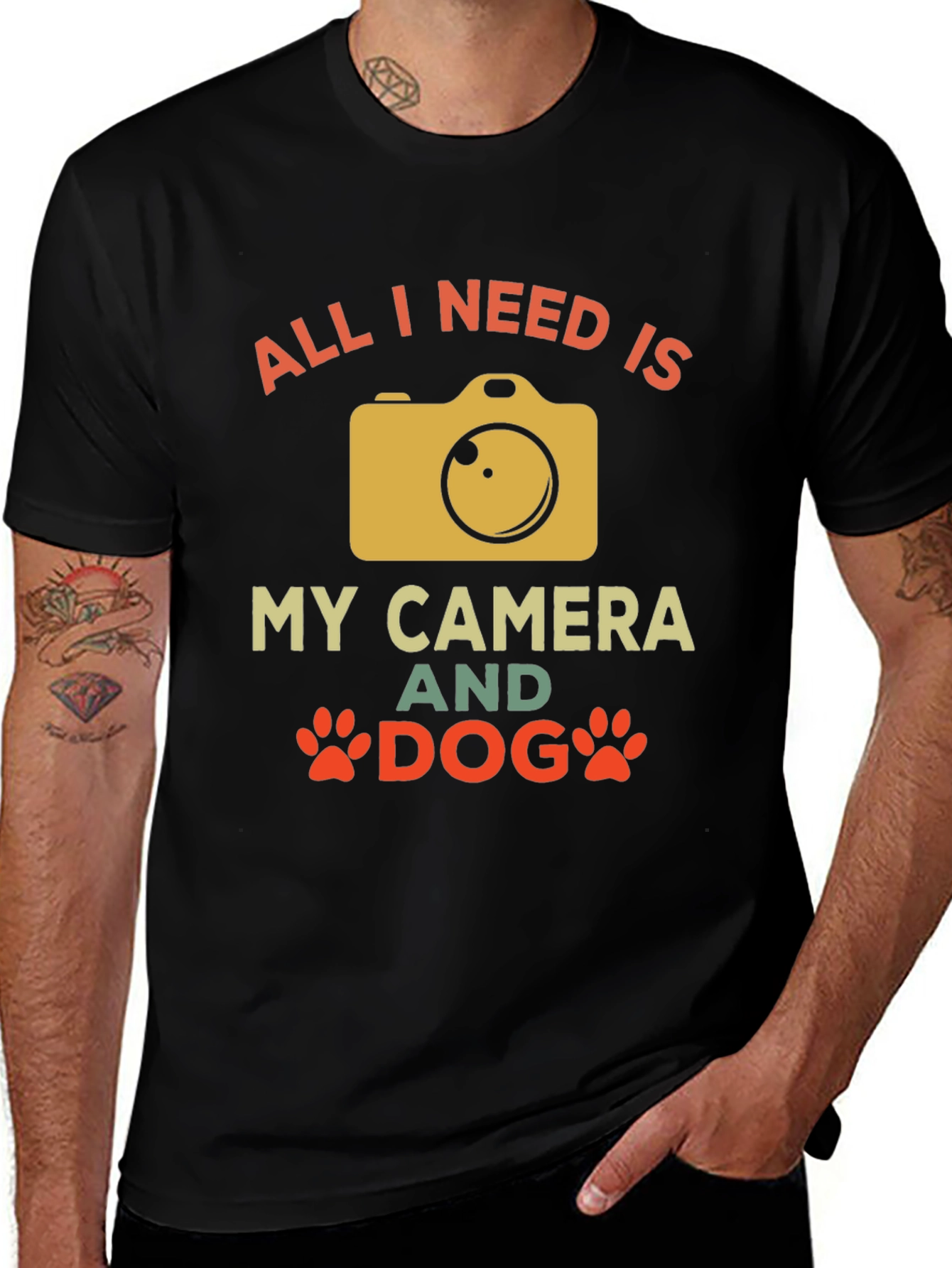 Camera and Dog Graphic Tee
