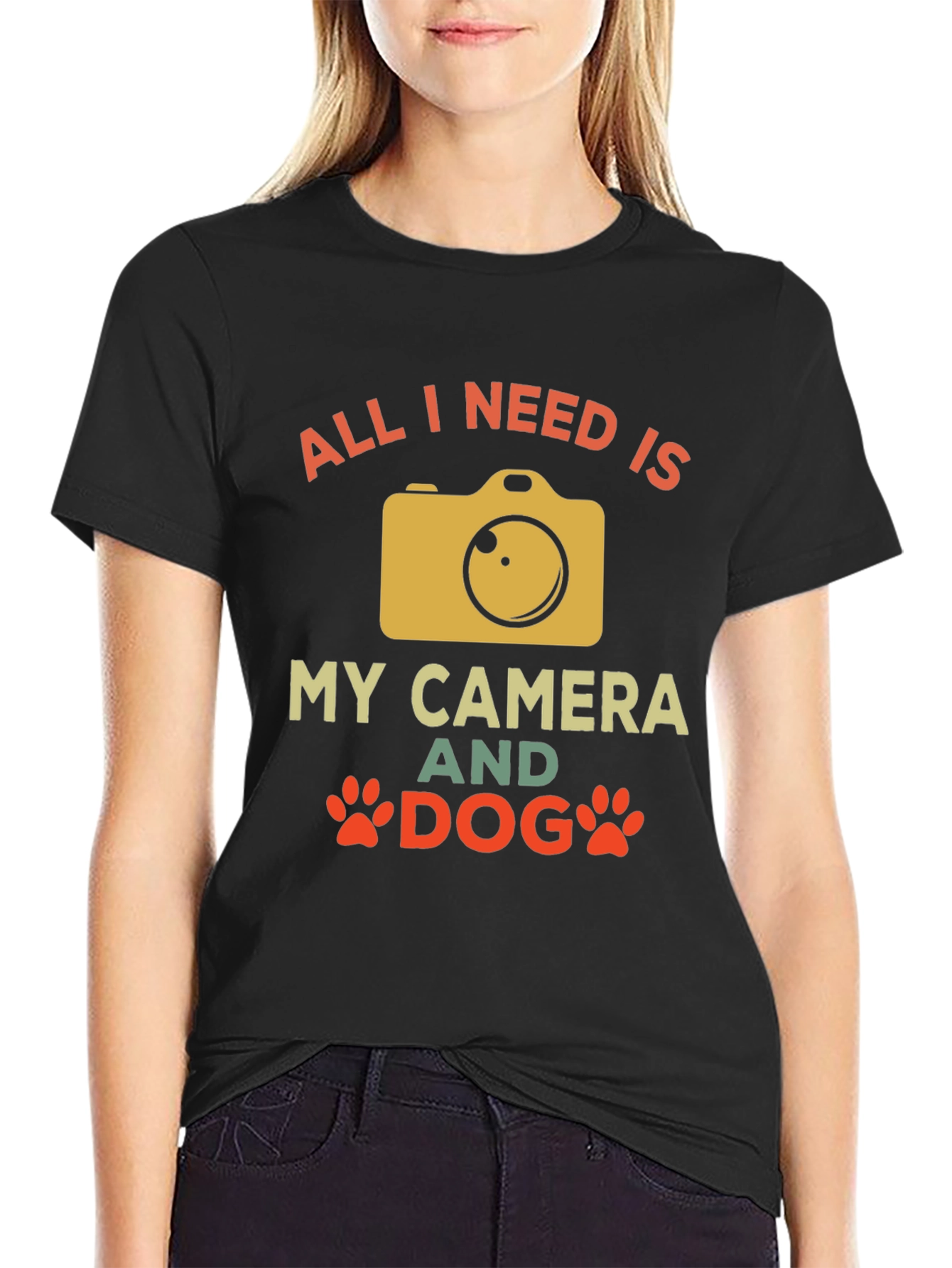 Camera and Dog Graphic Tee