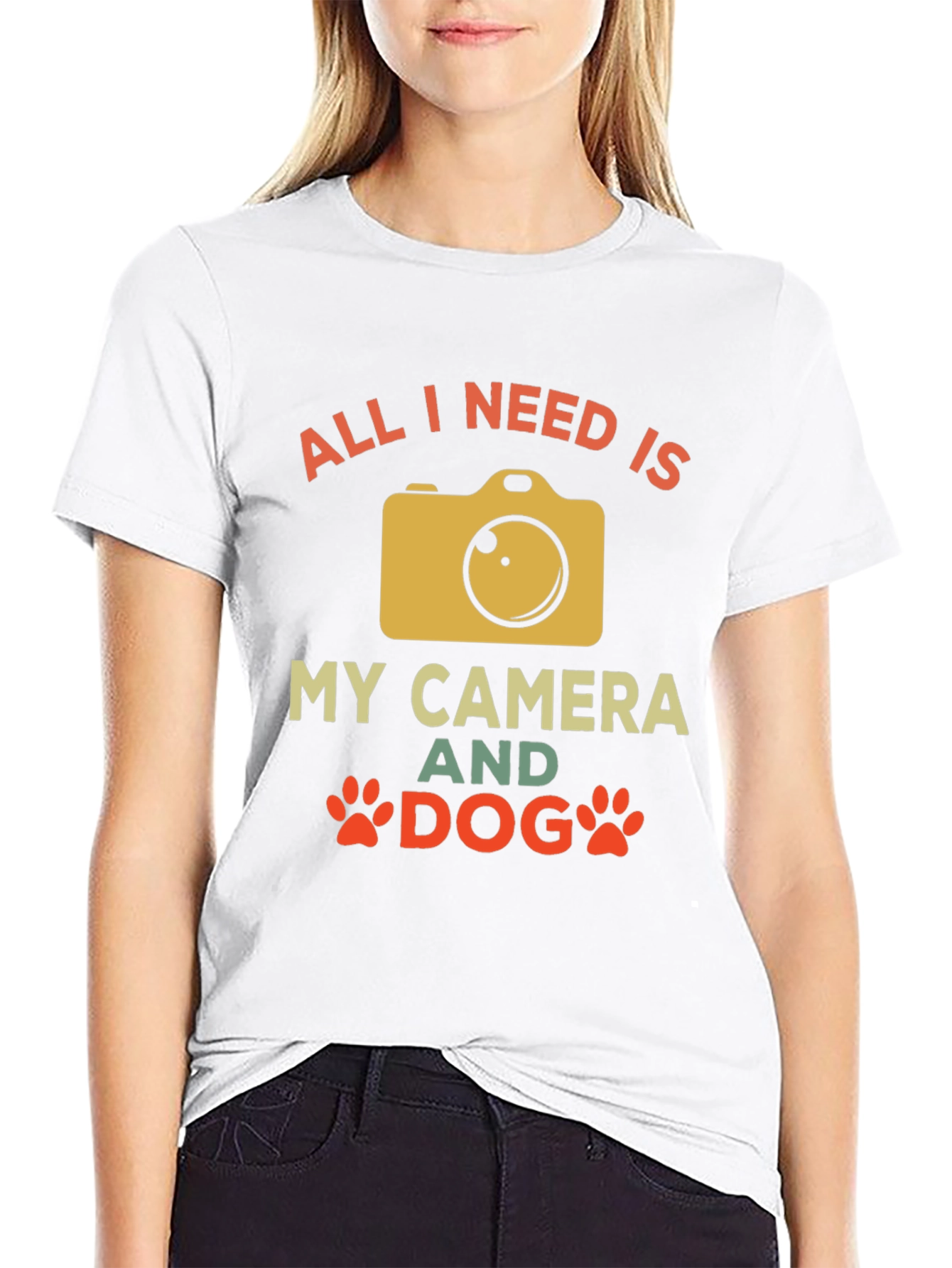 Camera and Dog Graphic Tee