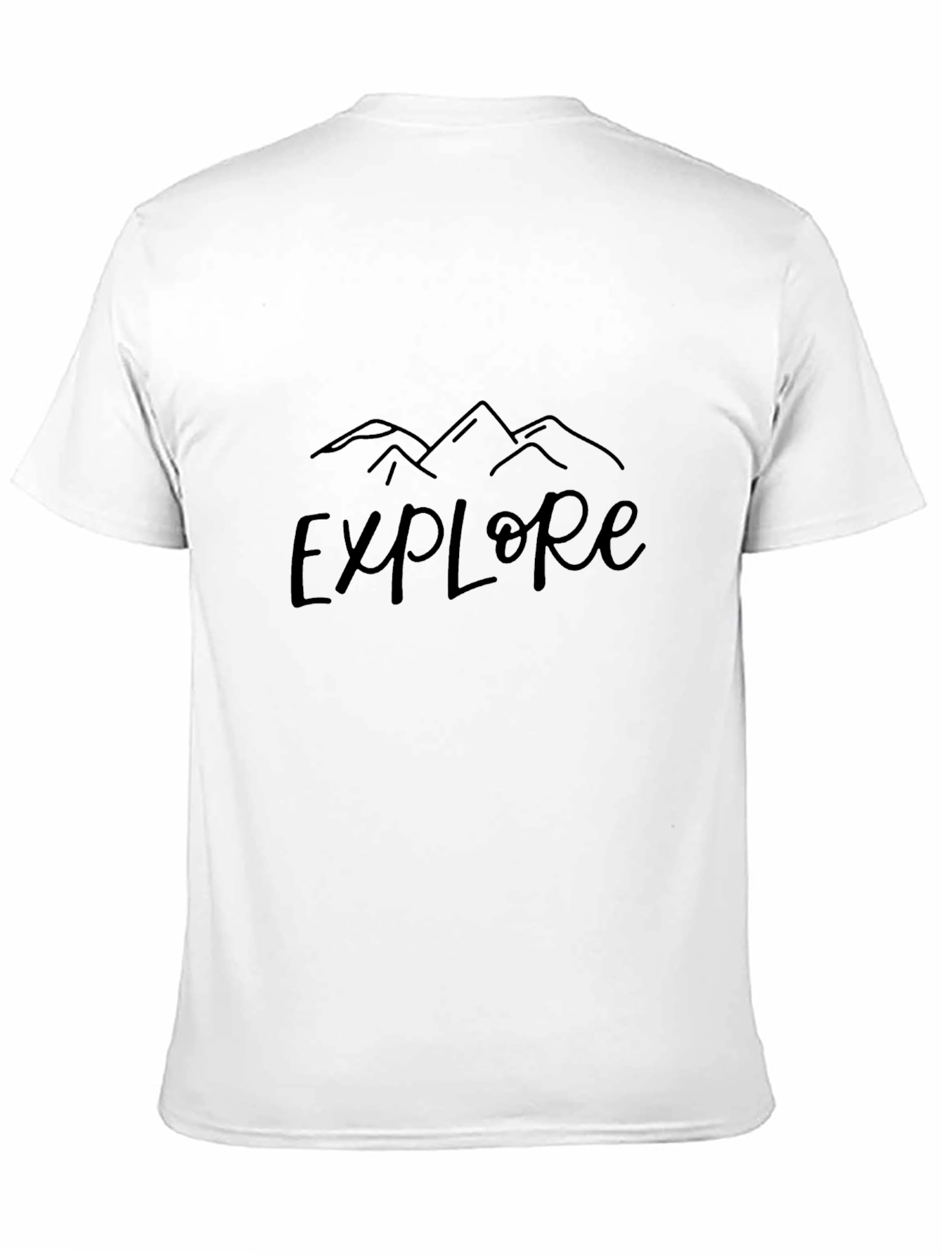 Explore Black T-Shirt: Mountain Adventure