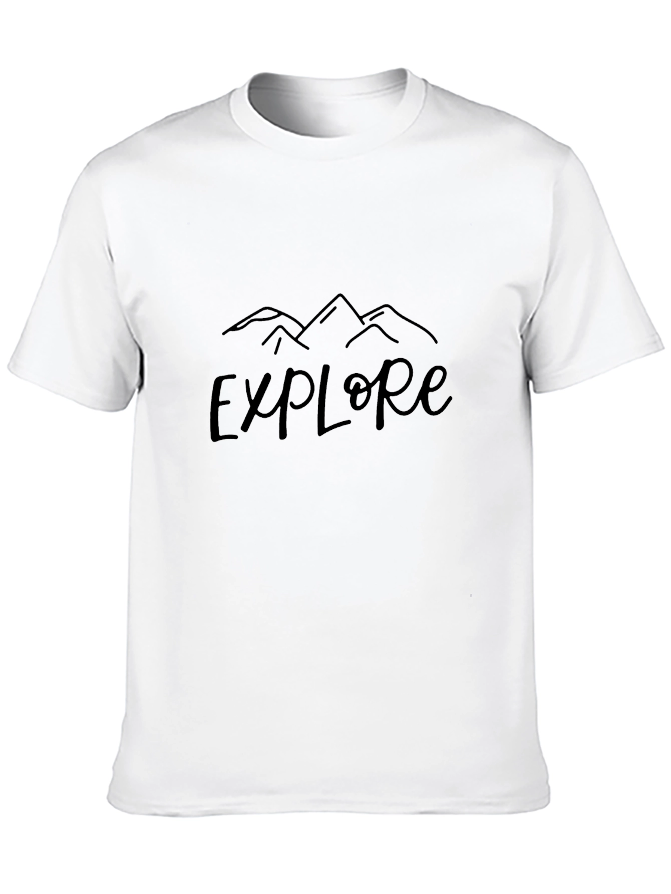 Explore Black T-Shirt: Mountain Adventure