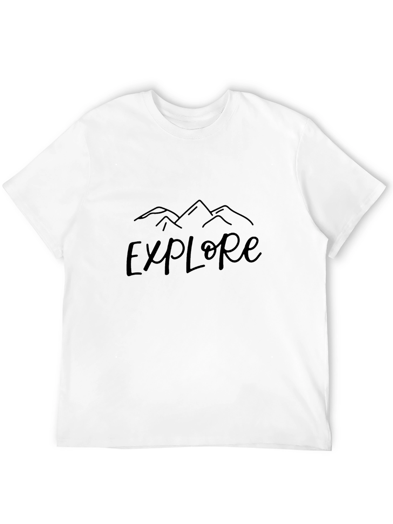 Explore Black T-Shirt: Mountain Adventure