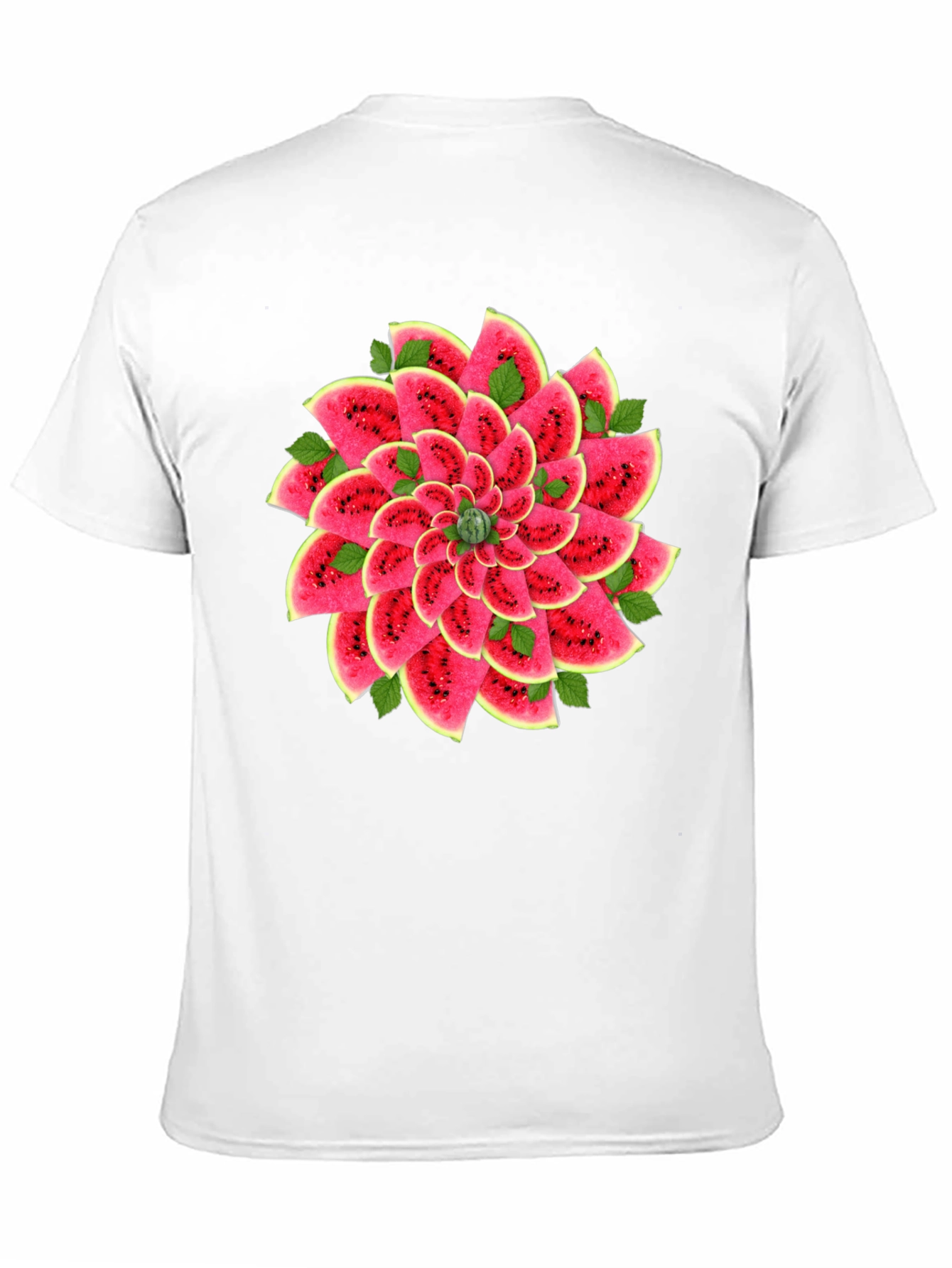 Watermelon Slice Mandala Black T-Shirt