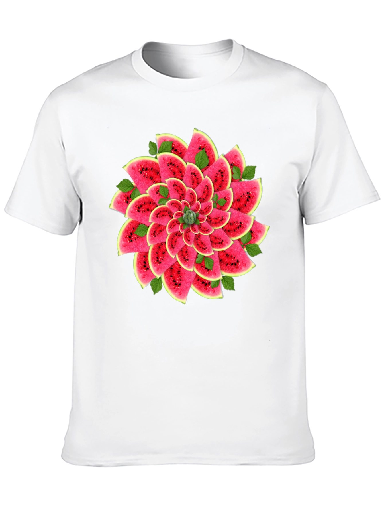 Watermelon Slice Mandala Black T-Shirt