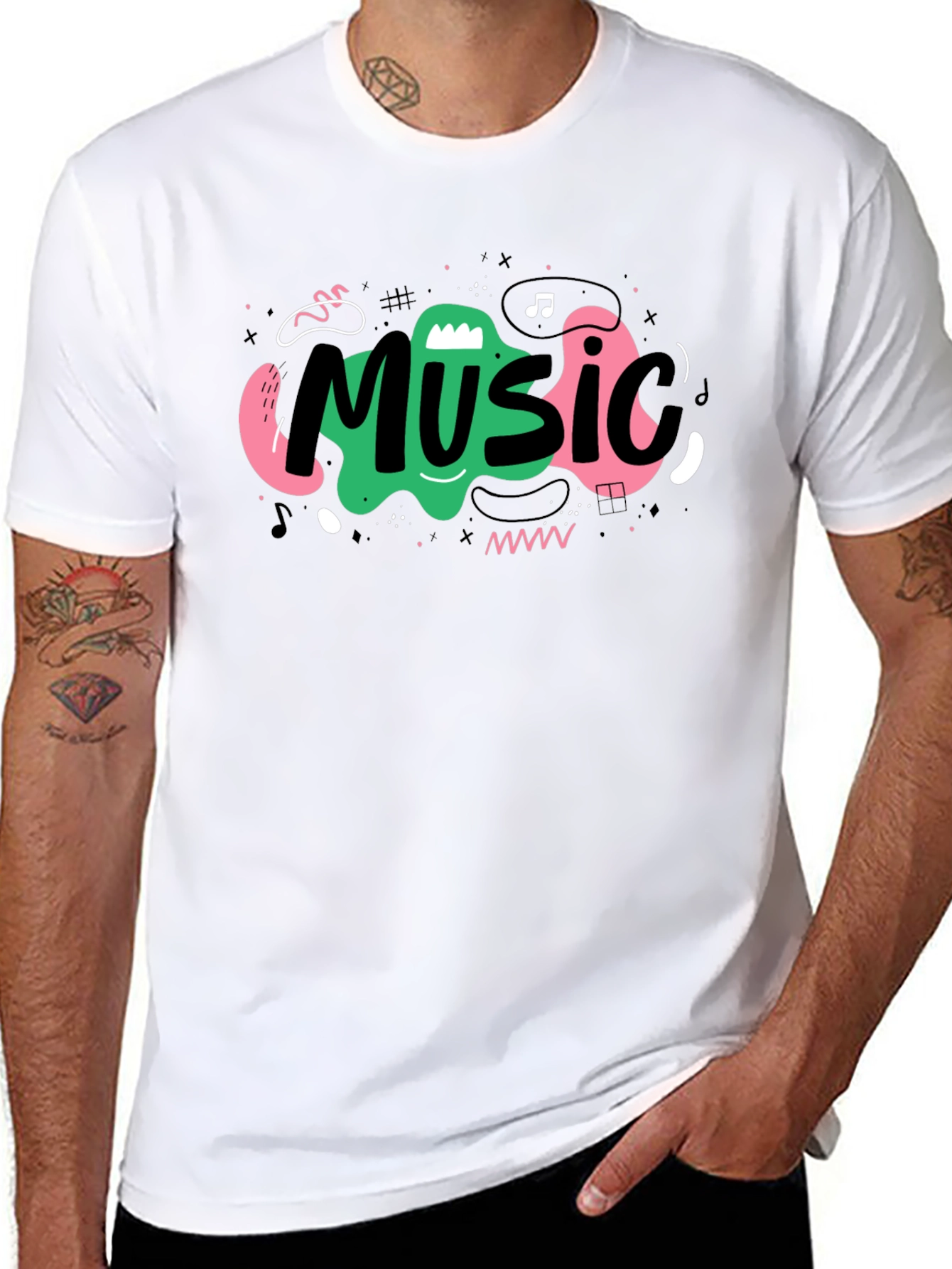 Music Design Black T-Shirt