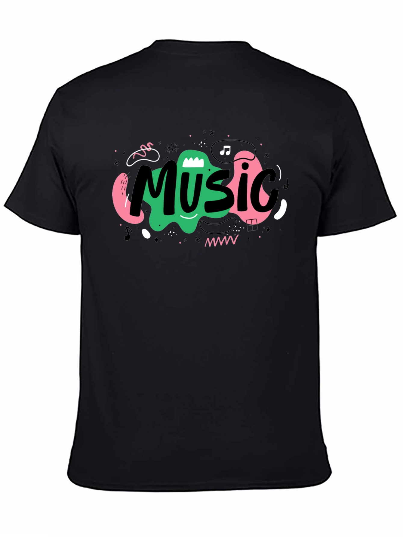 Music Design Black T-Shirt