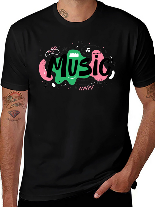 Music Design Black T-Shirt