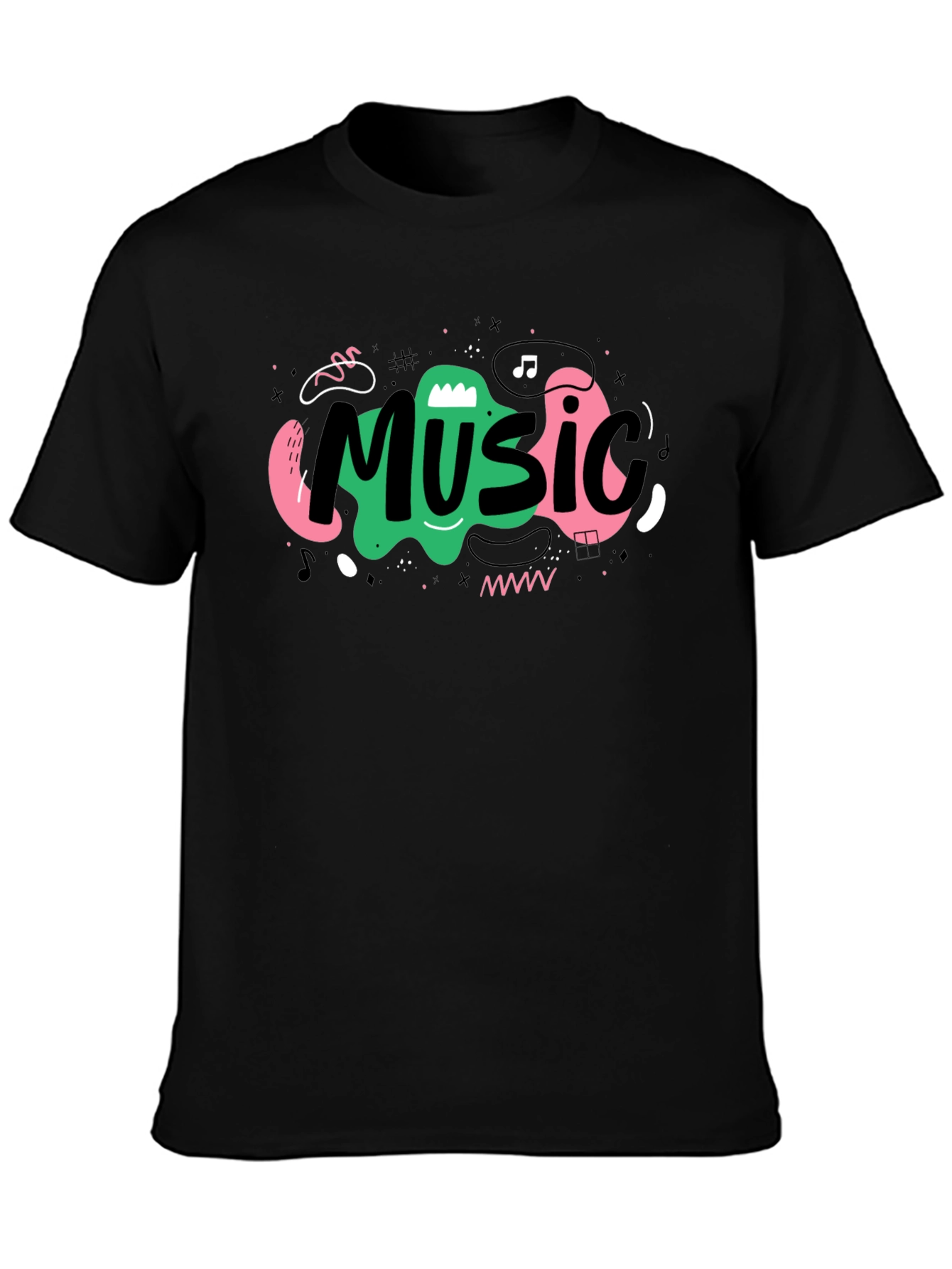 Music Design Black T-Shirt