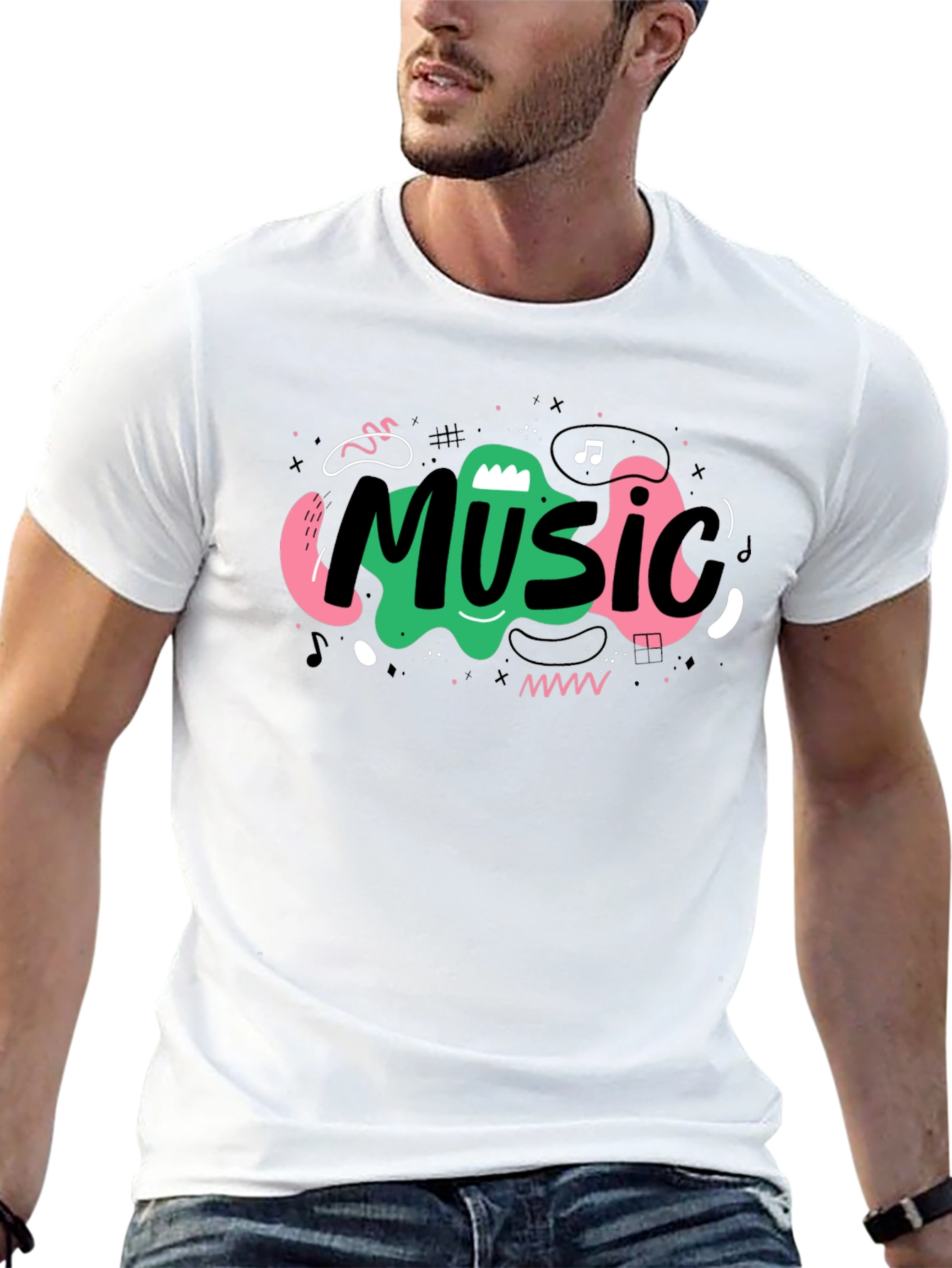 Music Design Black T-Shirt