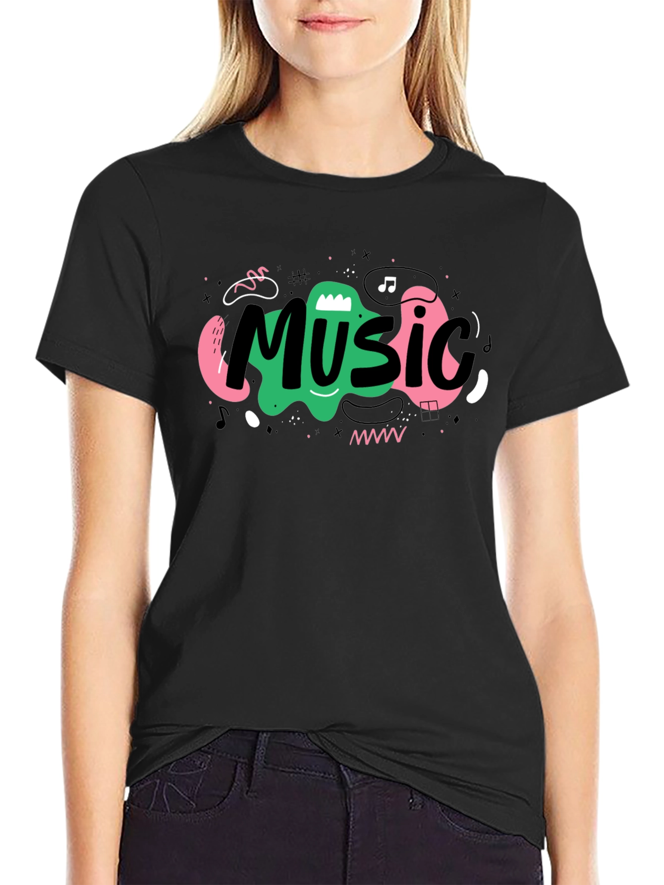 Music Design Black T-Shirt