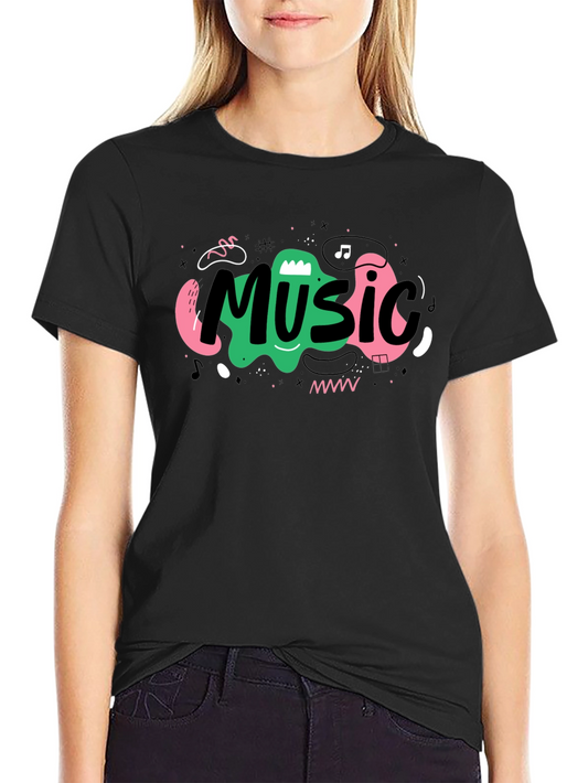 Music Design Black T-Shirt