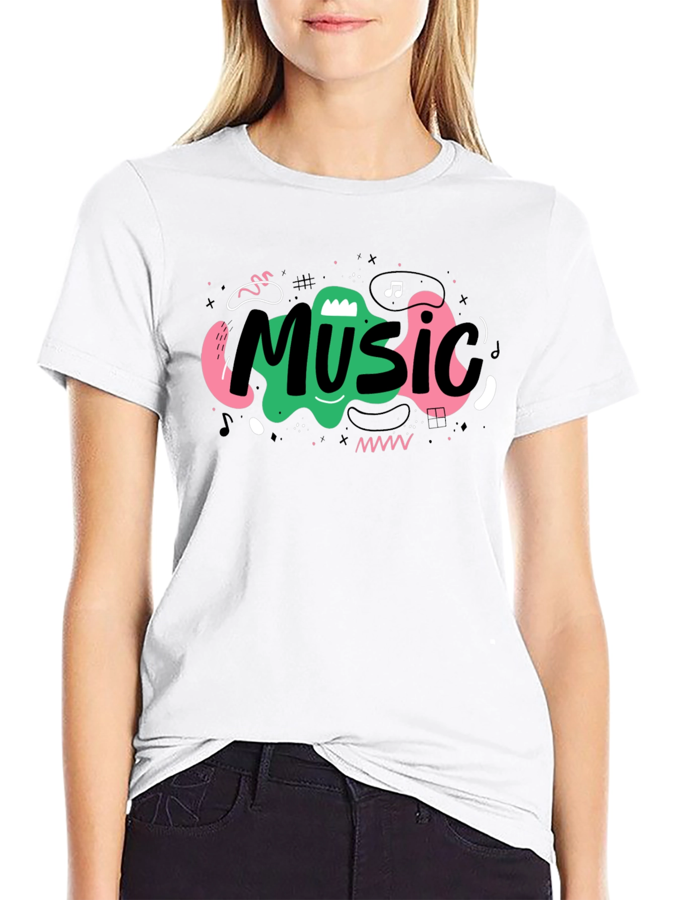 Music Design Black T-Shirt